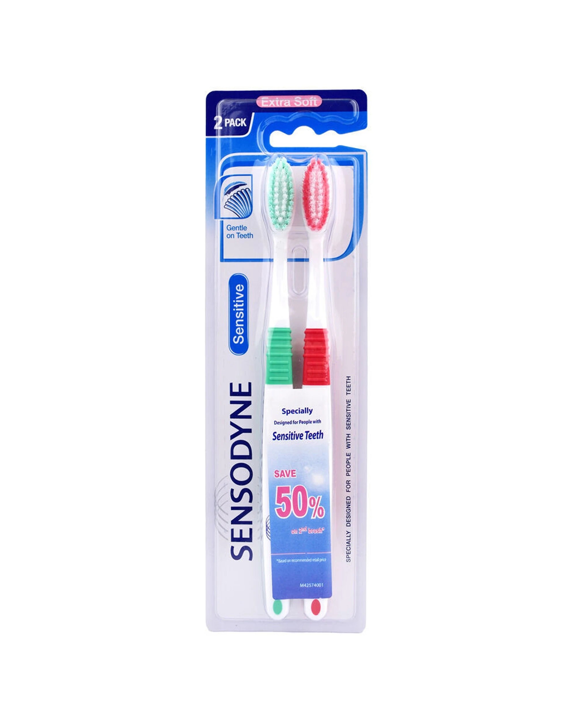 2 Sensodyne 12x 2pc Toothbrush Sensitive Extra Soft Bristles Dental Oral Care - Multi, 2 of 3