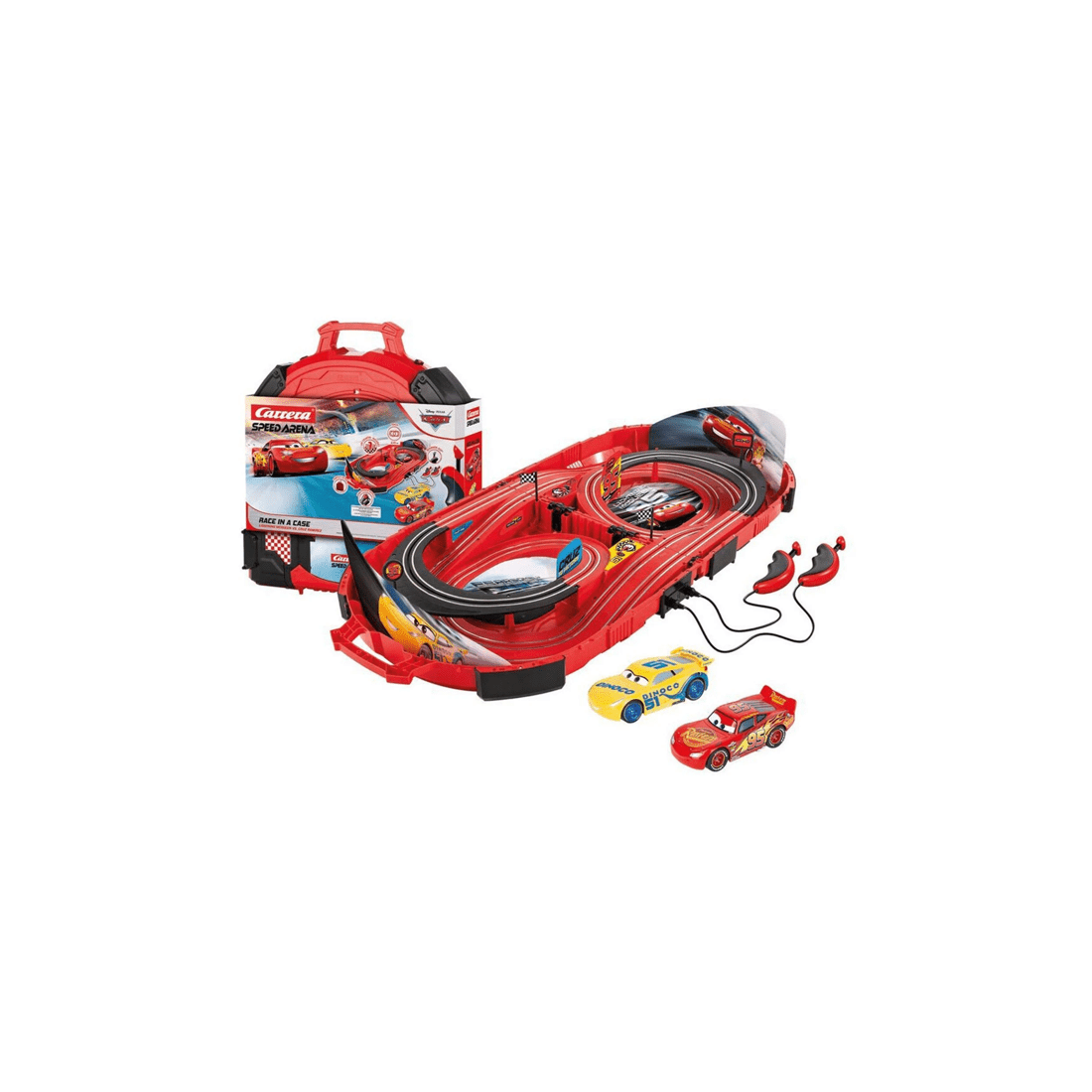 2 Carrera Disney Pixar Cars In Carry Case Slot Car Track Set Portable Design, 2 of 5