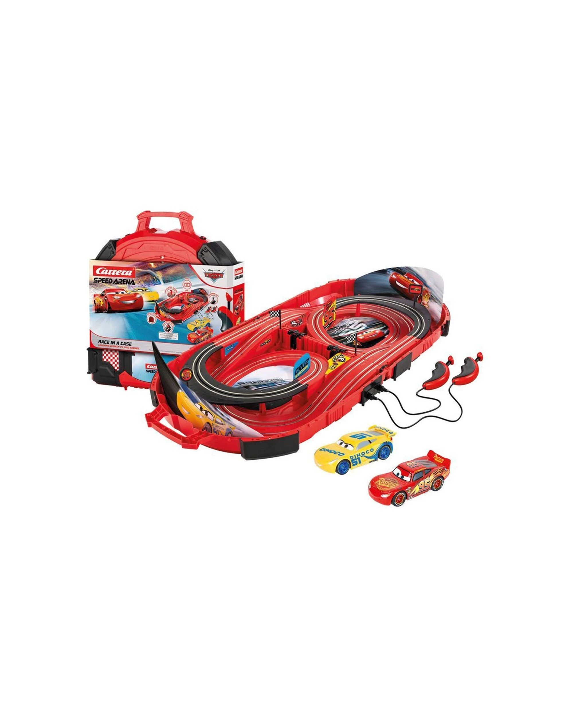 3 Carrera Disney Pixar Cars In Carry Case Slot Car Track Set Portable Design, 3 of 6