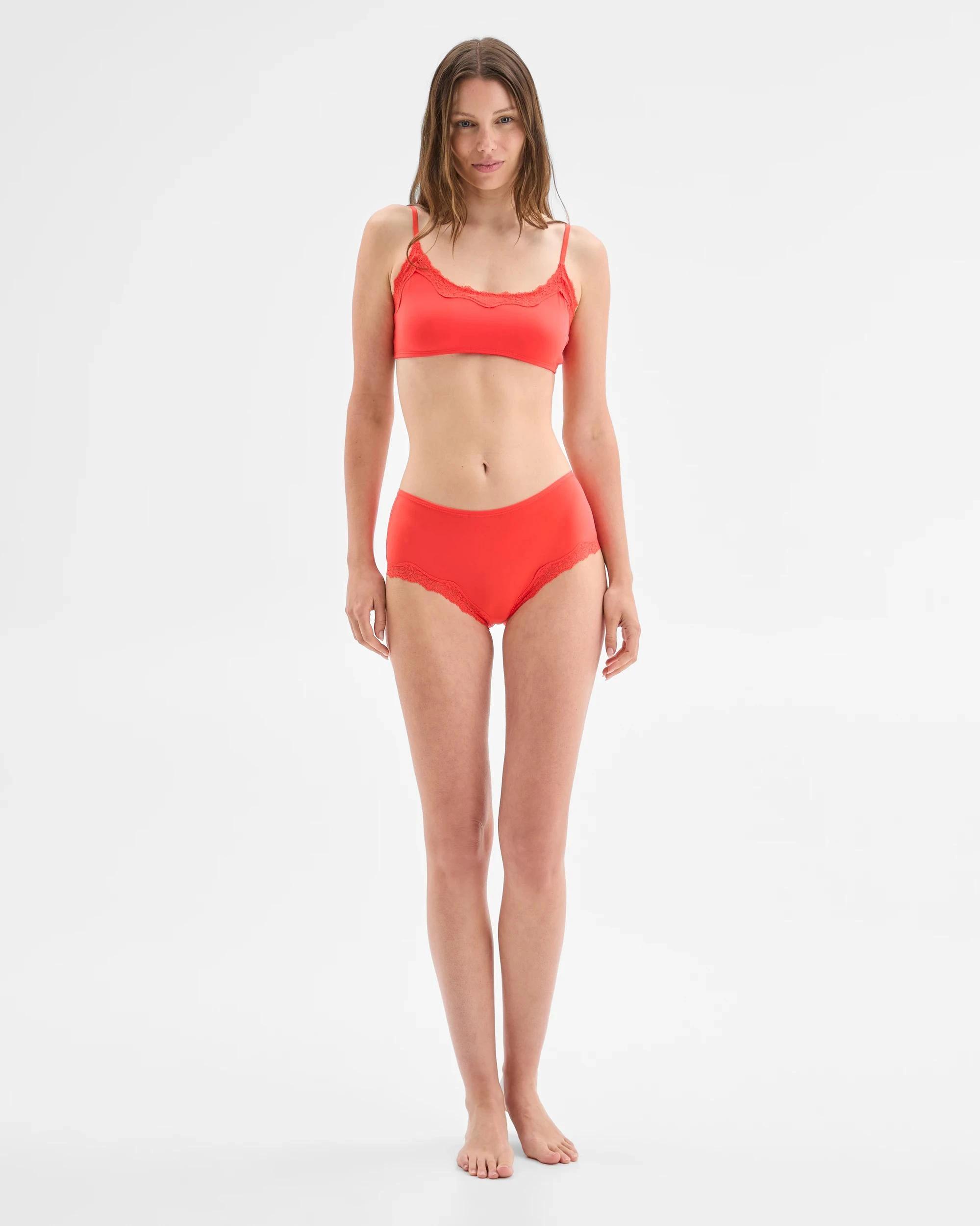 2 Bonds Womens Bases Flex Lace Shortie Briefs RED POMODORA, 2 of 6