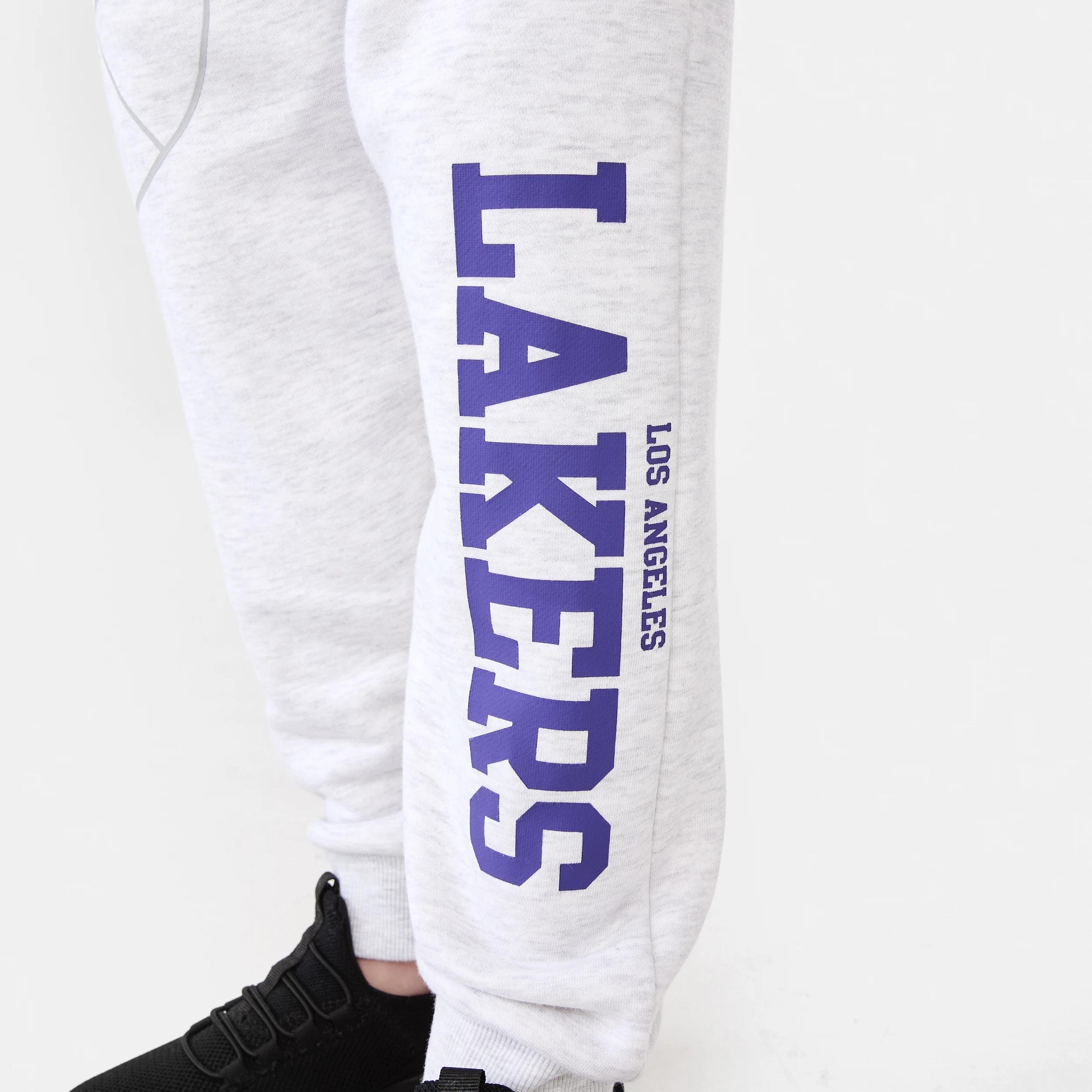 6 Official NBA Youth Trackpants WHITE MARLE LAKERS TRACK PANT, 6 of 9