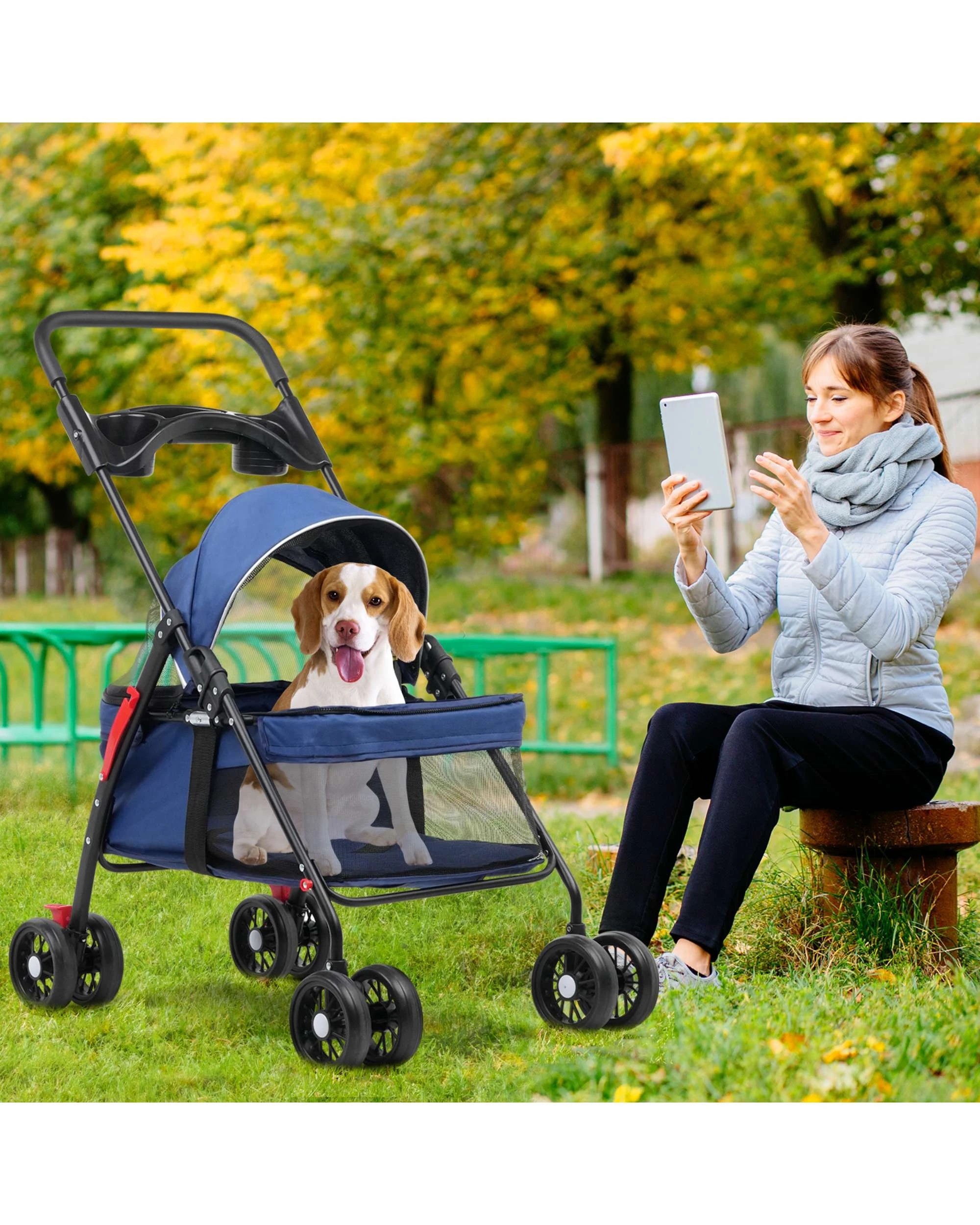 3 Advwin Pet Stroller Pram Dog Cat Carrier, 3 of 8