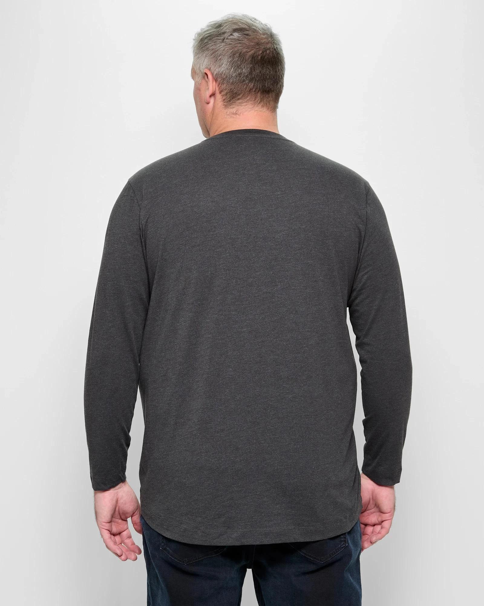 4 Target Man Plus Plus Size Australian Cotton Long Sleeve T-Shirt CHARCOAL, 4 of 5