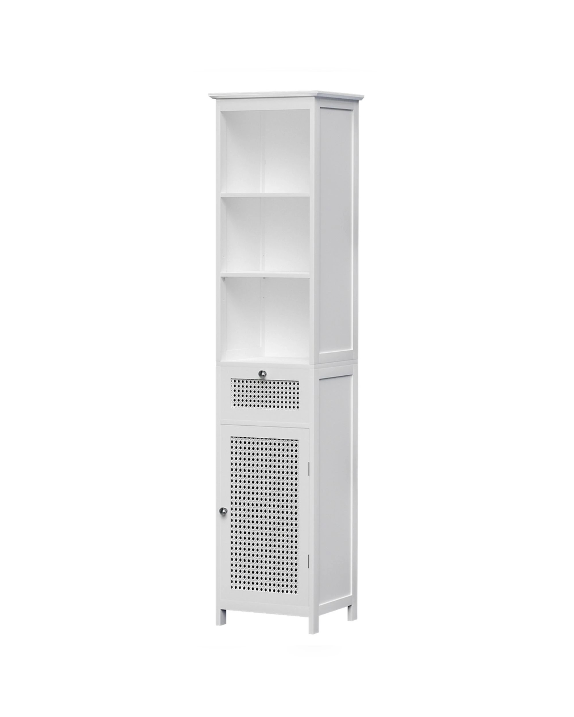 1 Artiss Bathroom Cabinet Storage 161cm  Rattan - White, 1 of 8