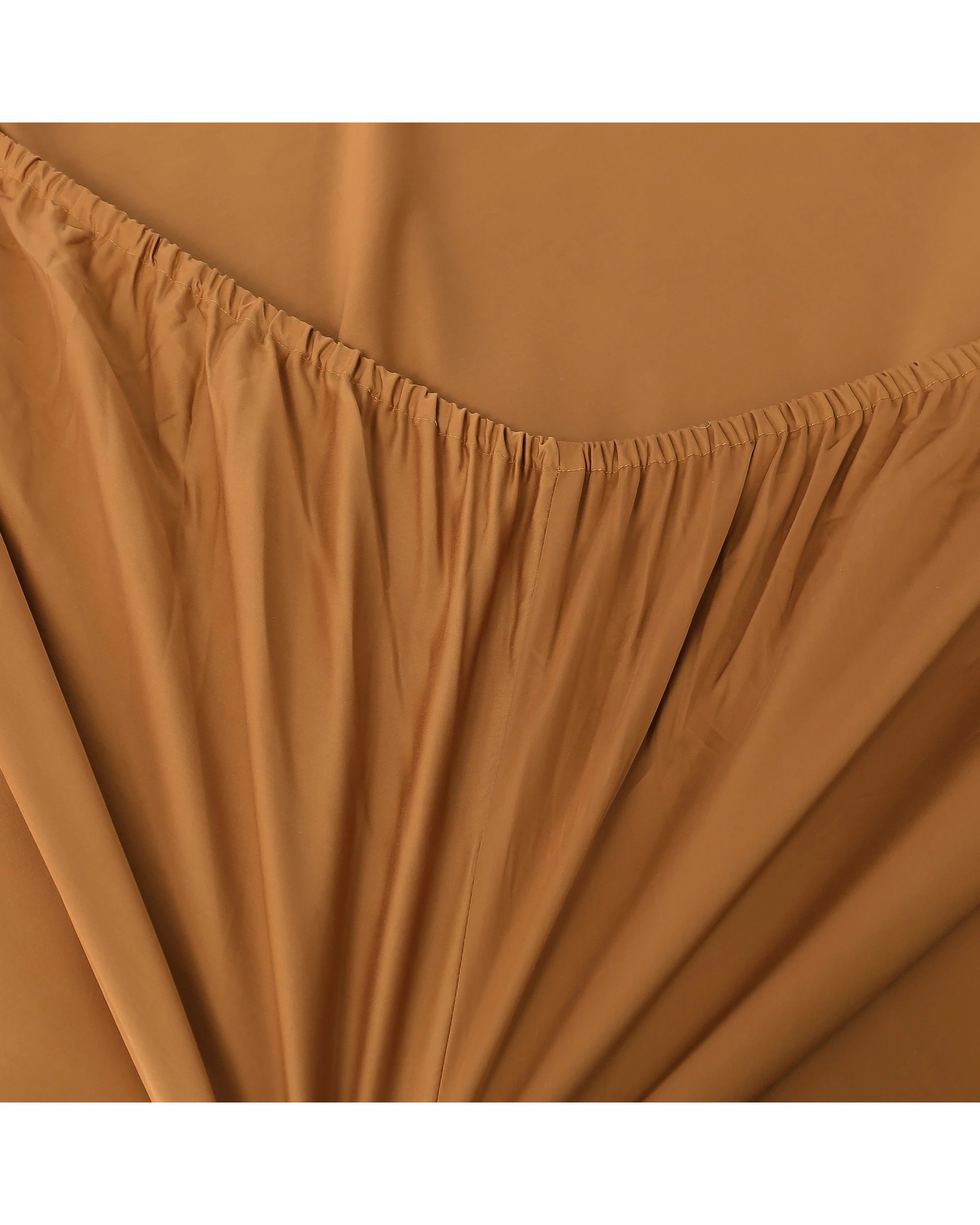 4 Serene 400TC Bamboo Cotton Sateen Sheet Set - Queen Bed - Rust, 4 of 5