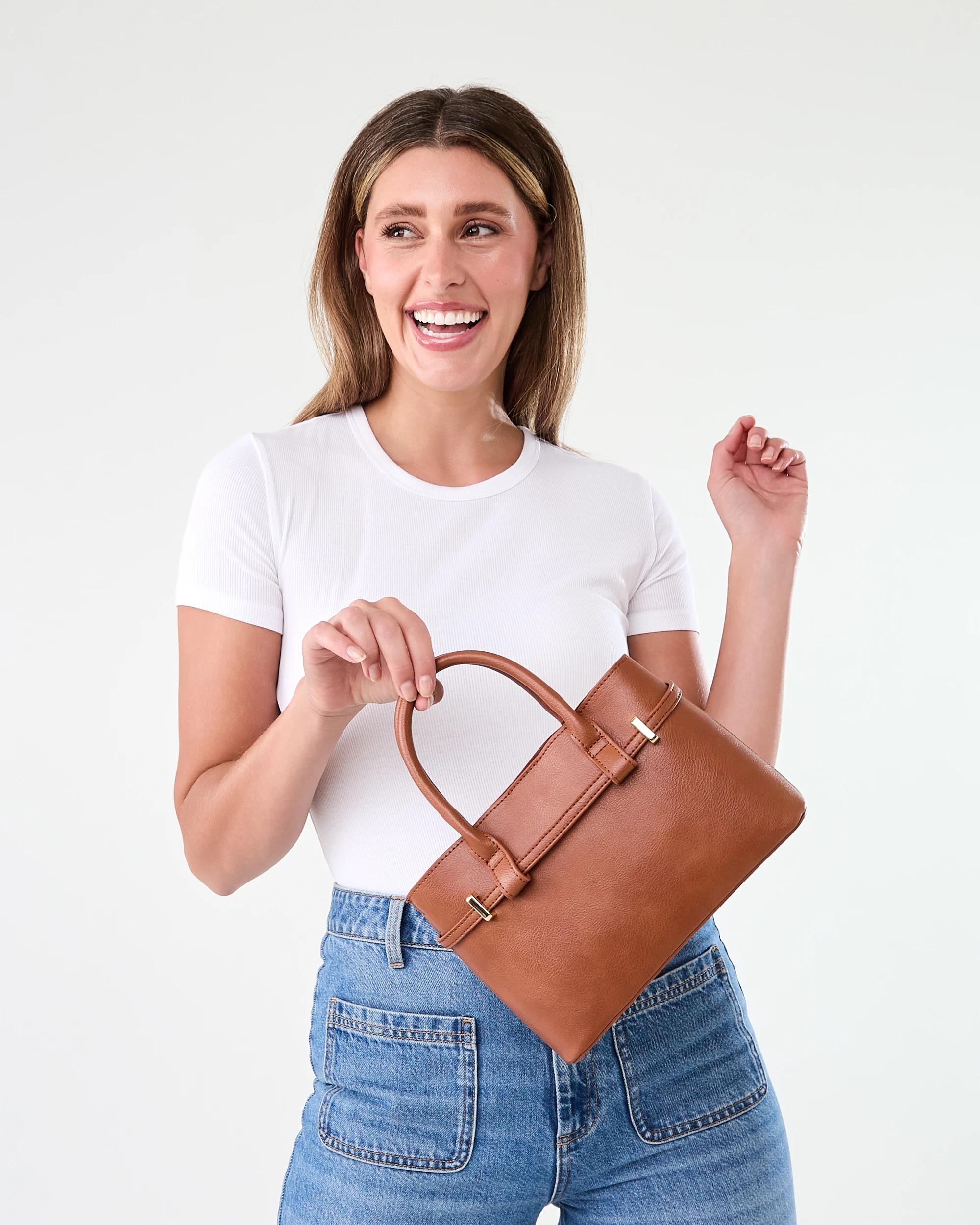 7 Top Handle Crossbody Bag Warm Umber, 7 of 8