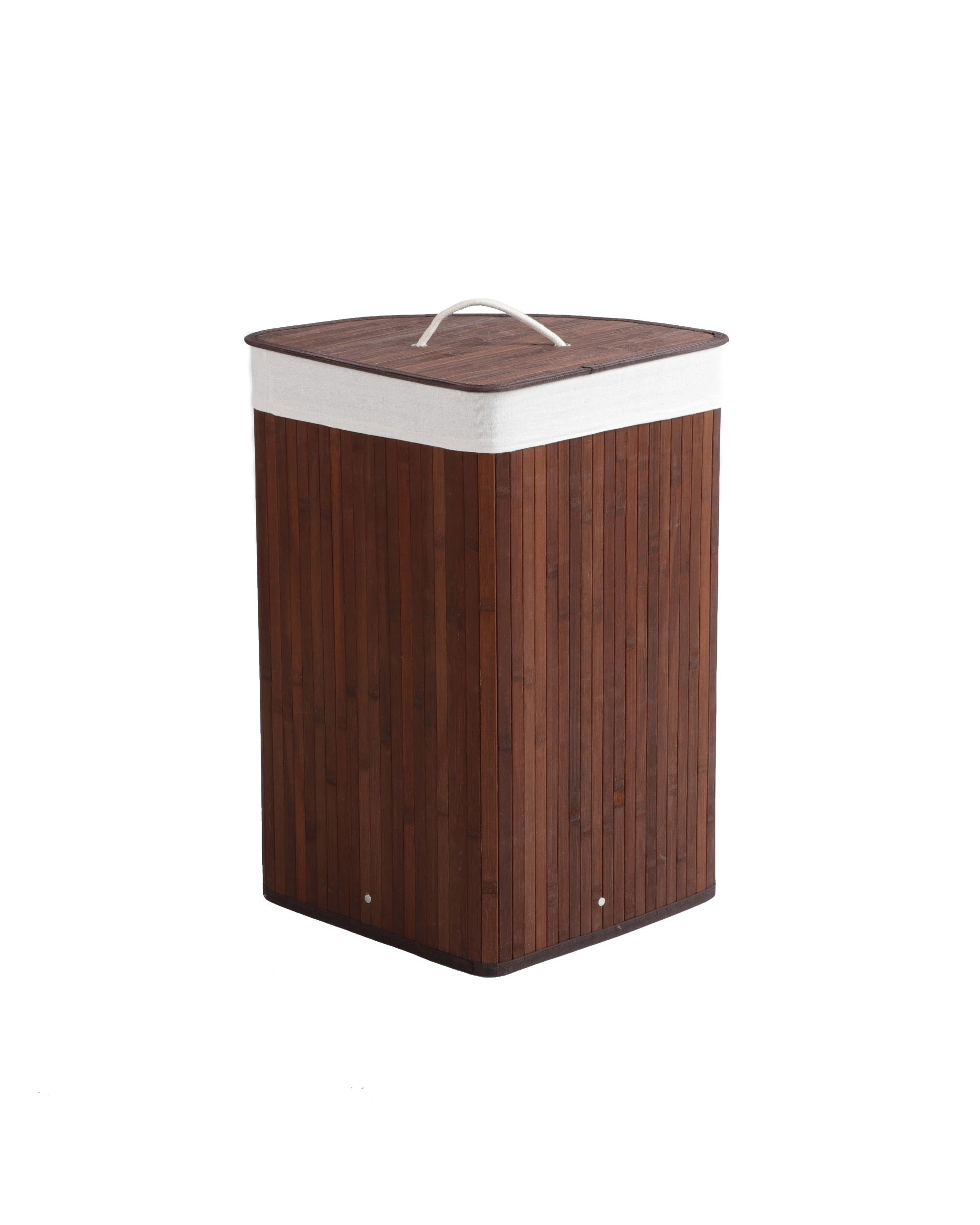 3 Sherwood Home Corner Folding Bamboo Laundry Hamper 35x35x60cm - Brown, 3 of 7