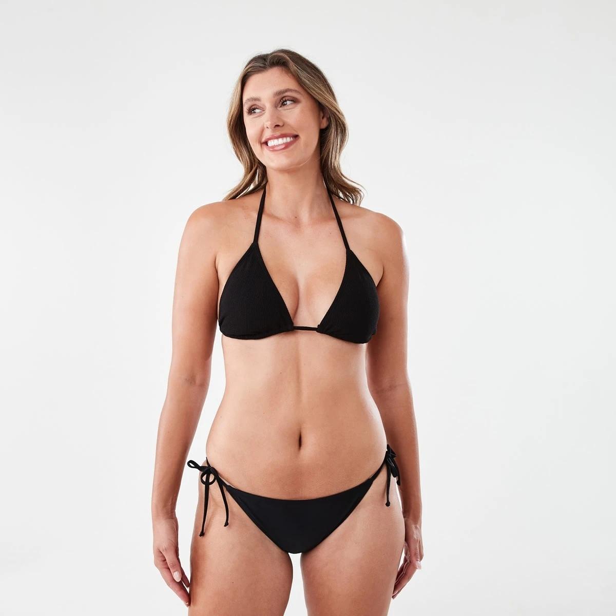 8 Slider Triangle Crinkle Bikini Top BLACK, 8 of 8