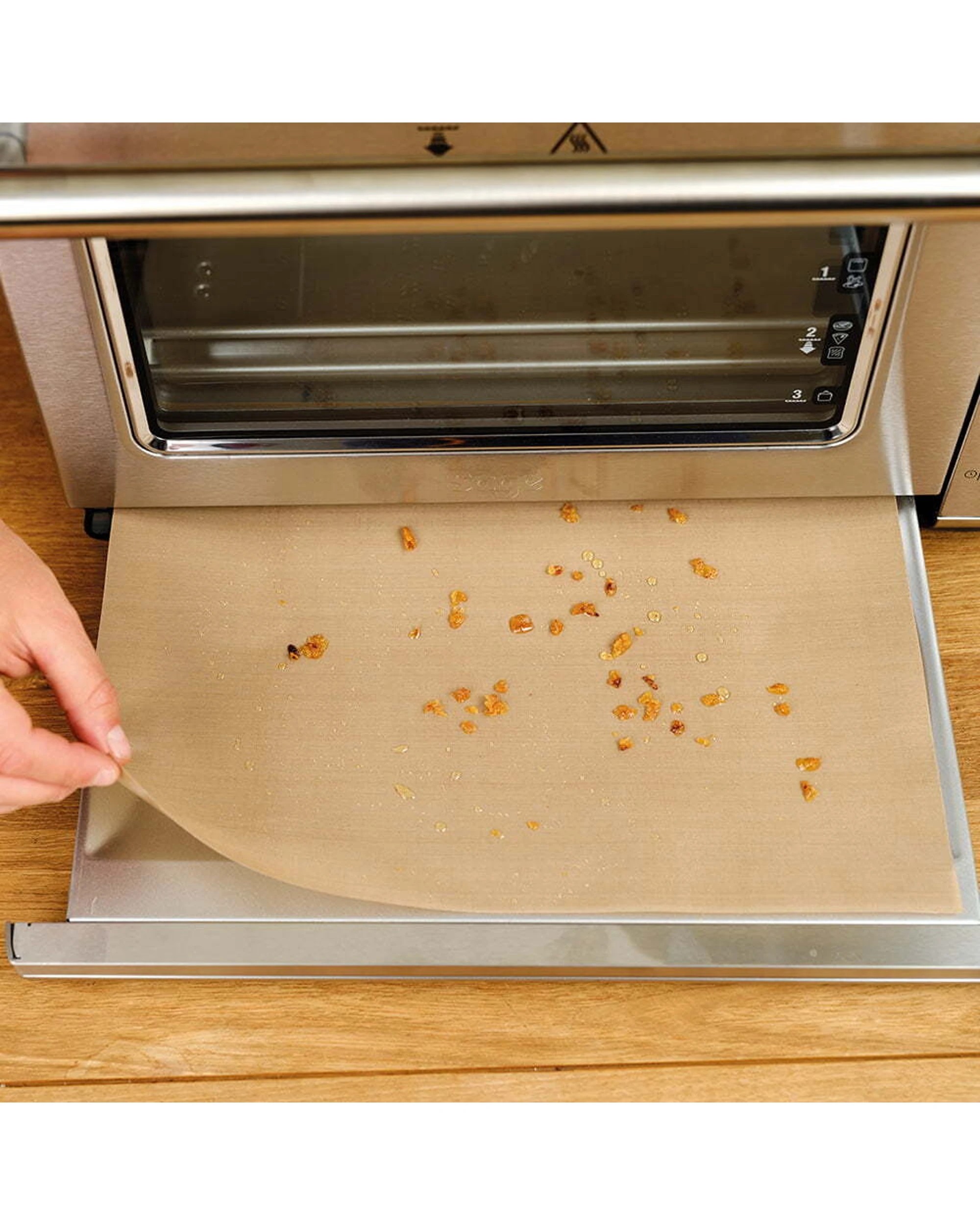 2 Nostik 2PC Reusable Rectangular Air Fryer Liner Set 31cm x 40cm Non-Stick - Beige, 2 of 5