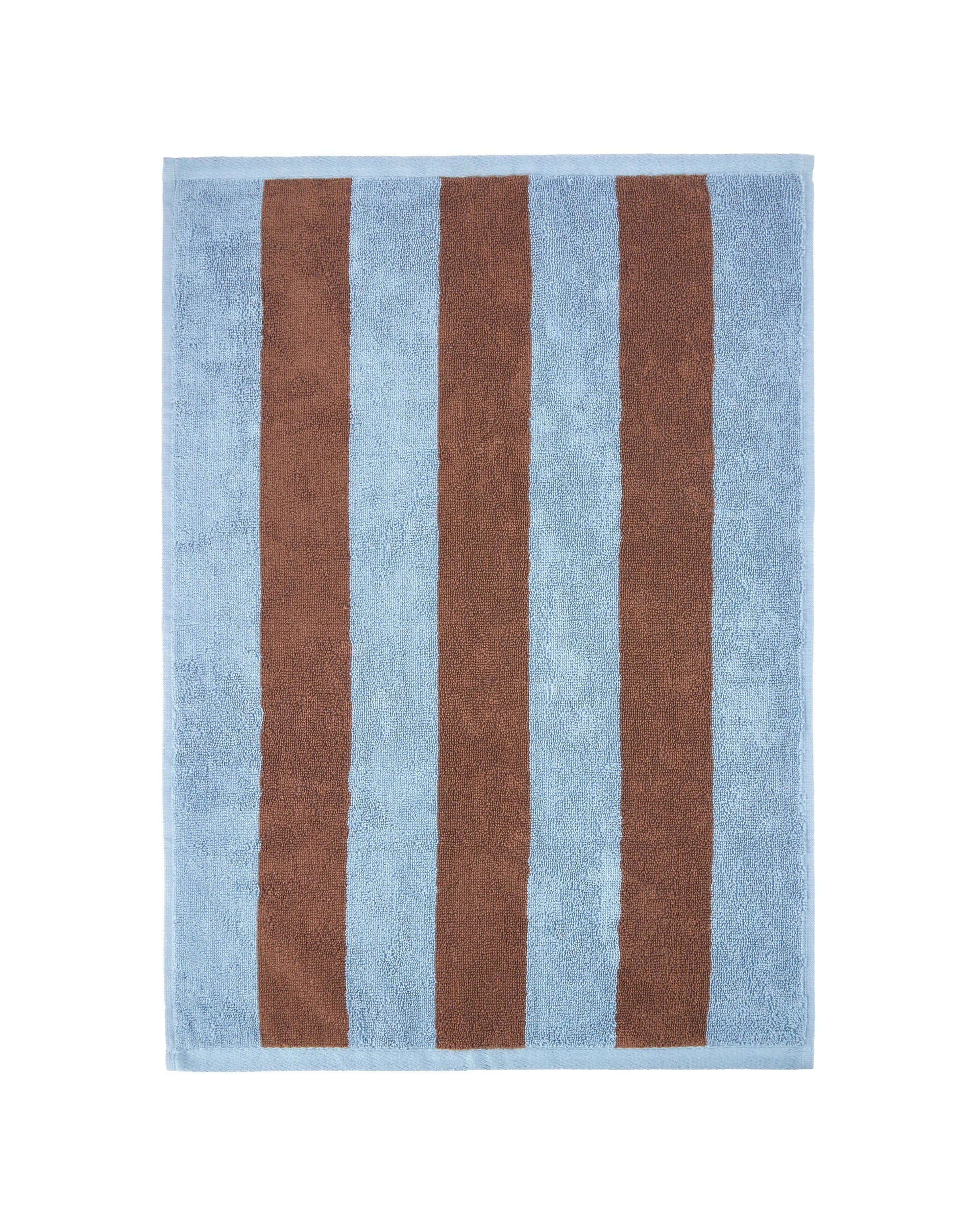 3 Stripe Cotton Hand Towel - Brown, 3 of 5