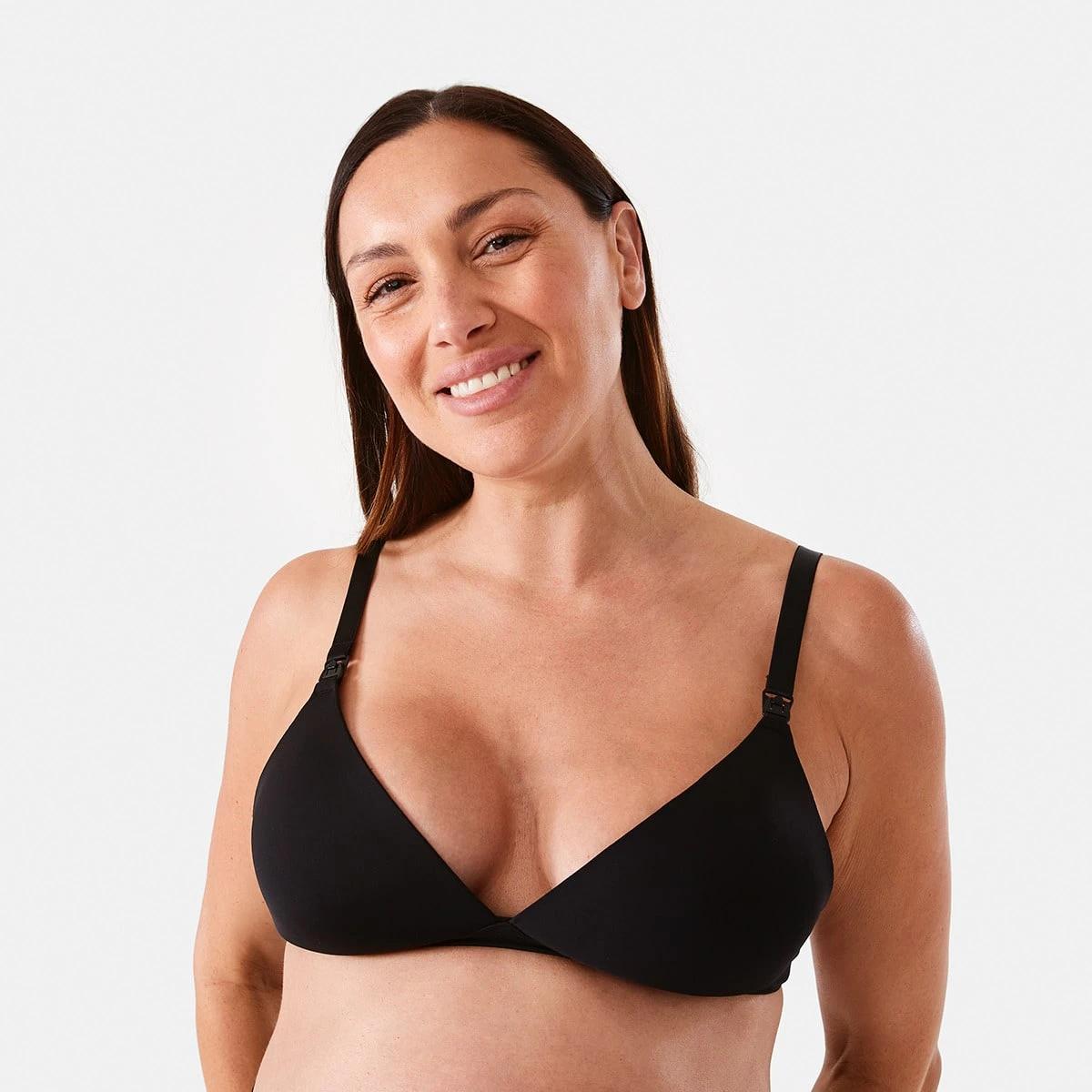 3 2 Pack Maternity Wirefree T-shirt Bra BLACK, SOFT SAND BEIGE, 3 of 8