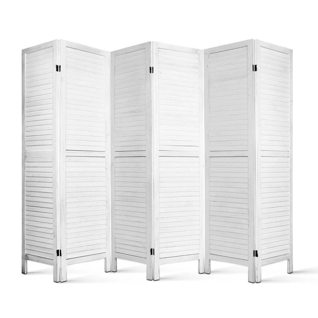 3 Artiss 6 Panel Room Divider Screen 245x170cm Louver - White, 3 of 8