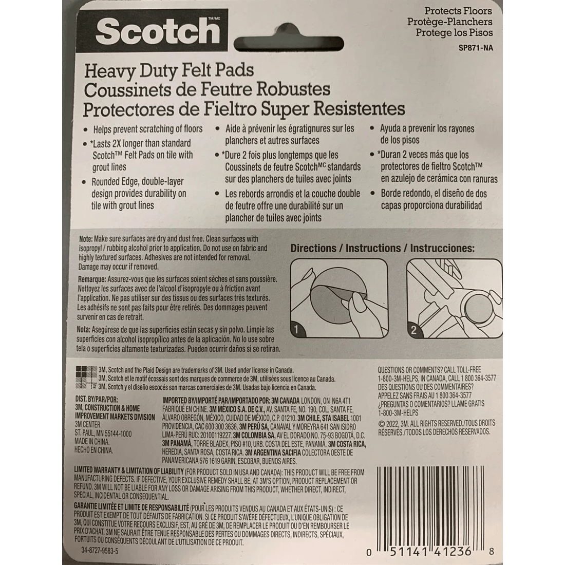 5 4 Pack 3M Scotch Heavy Duty Felt Pads, 5 of 5