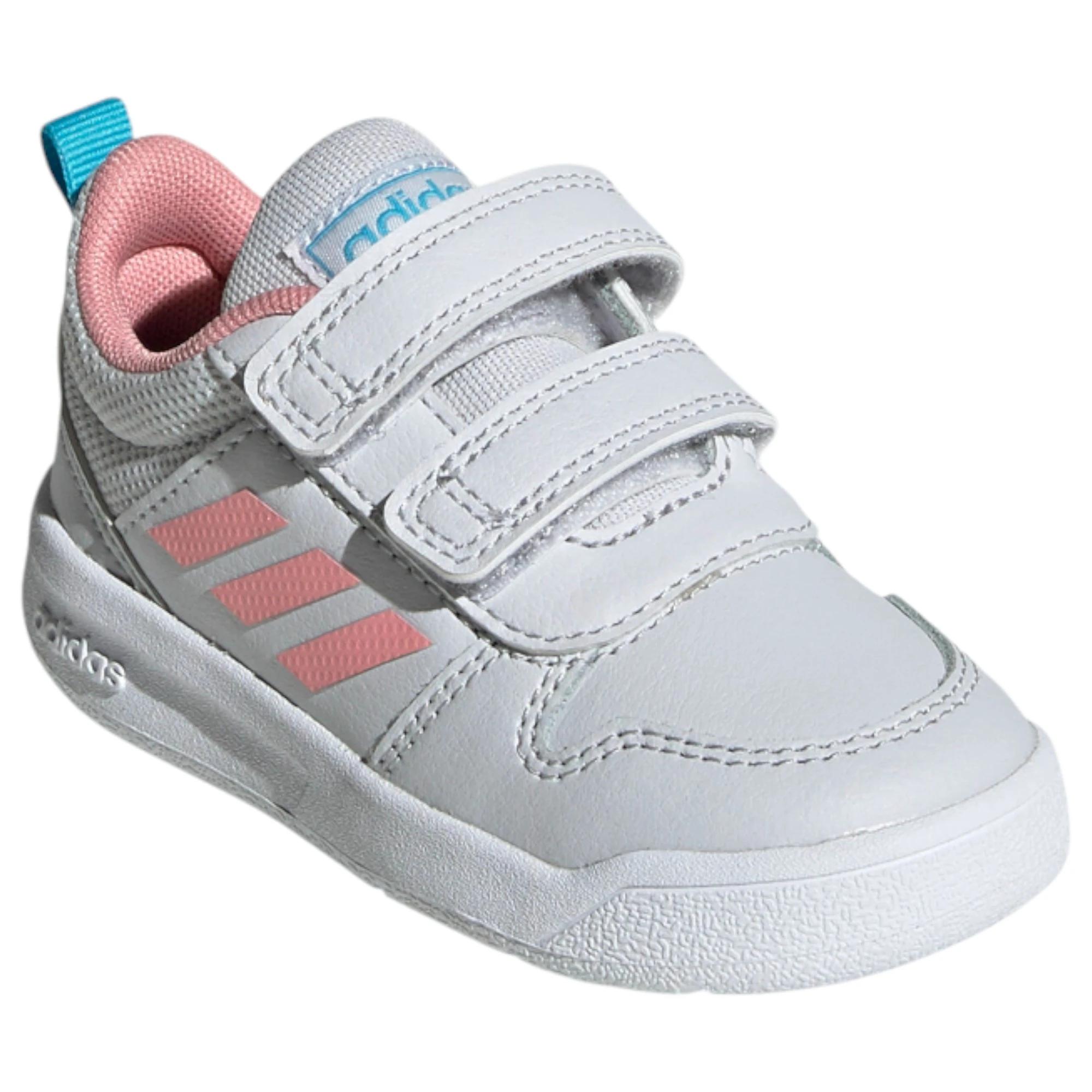 3 Adidas Jr Kids Girls White/Pink Tensaur Infant Shoes WHITE/PINK, 3 of 8