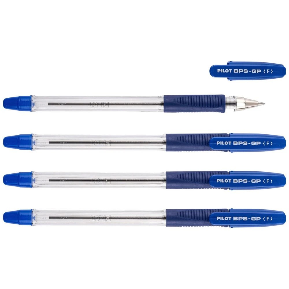 3 PILOT BPS-GP Ballpoint Pen Fine 0.7mm Blue 4 Pack, 3 of 8