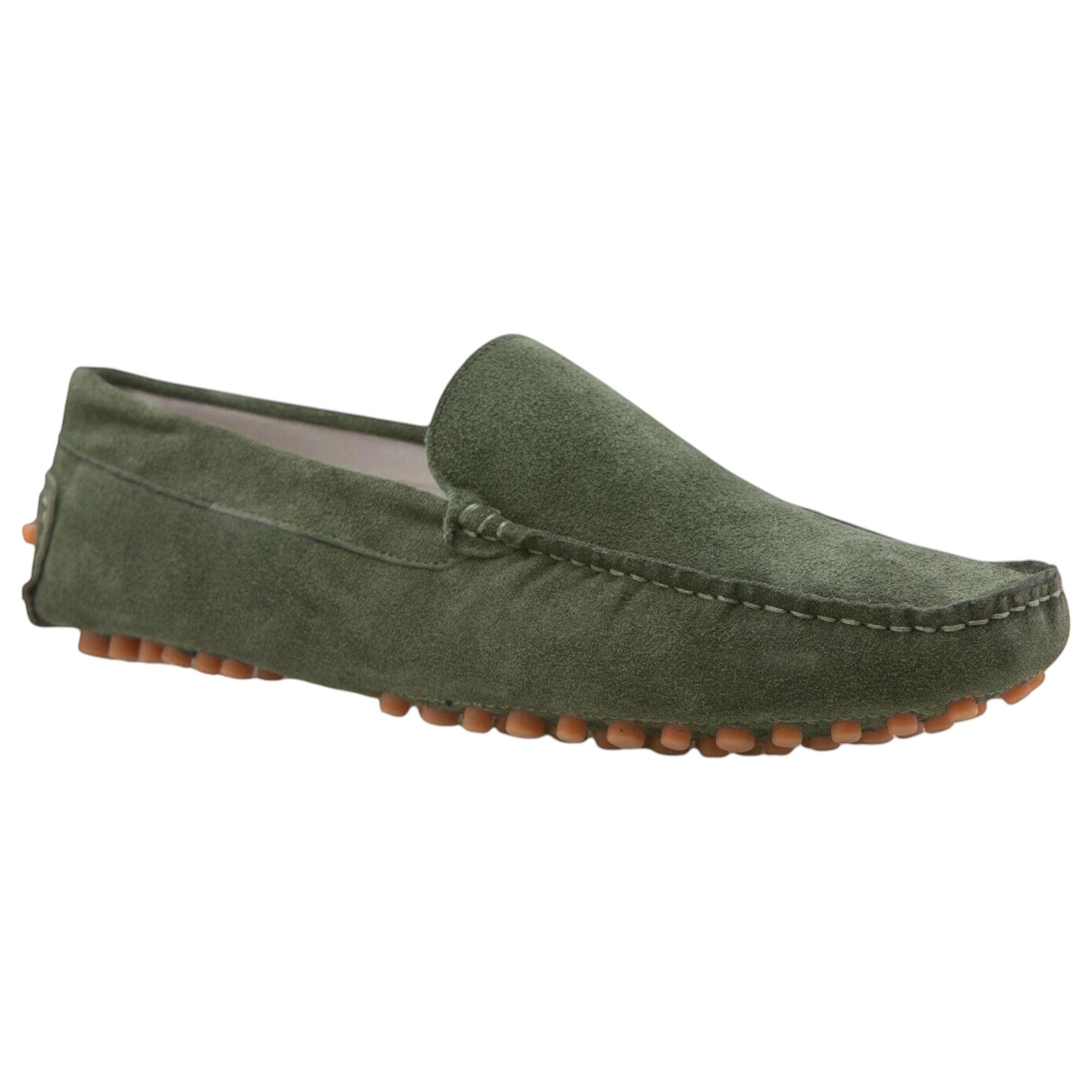 1 Zasel Mens Summer Boat Shoes Suede Casual Slip On Deck Driving Grip Loafers GREEN, 1 of 3