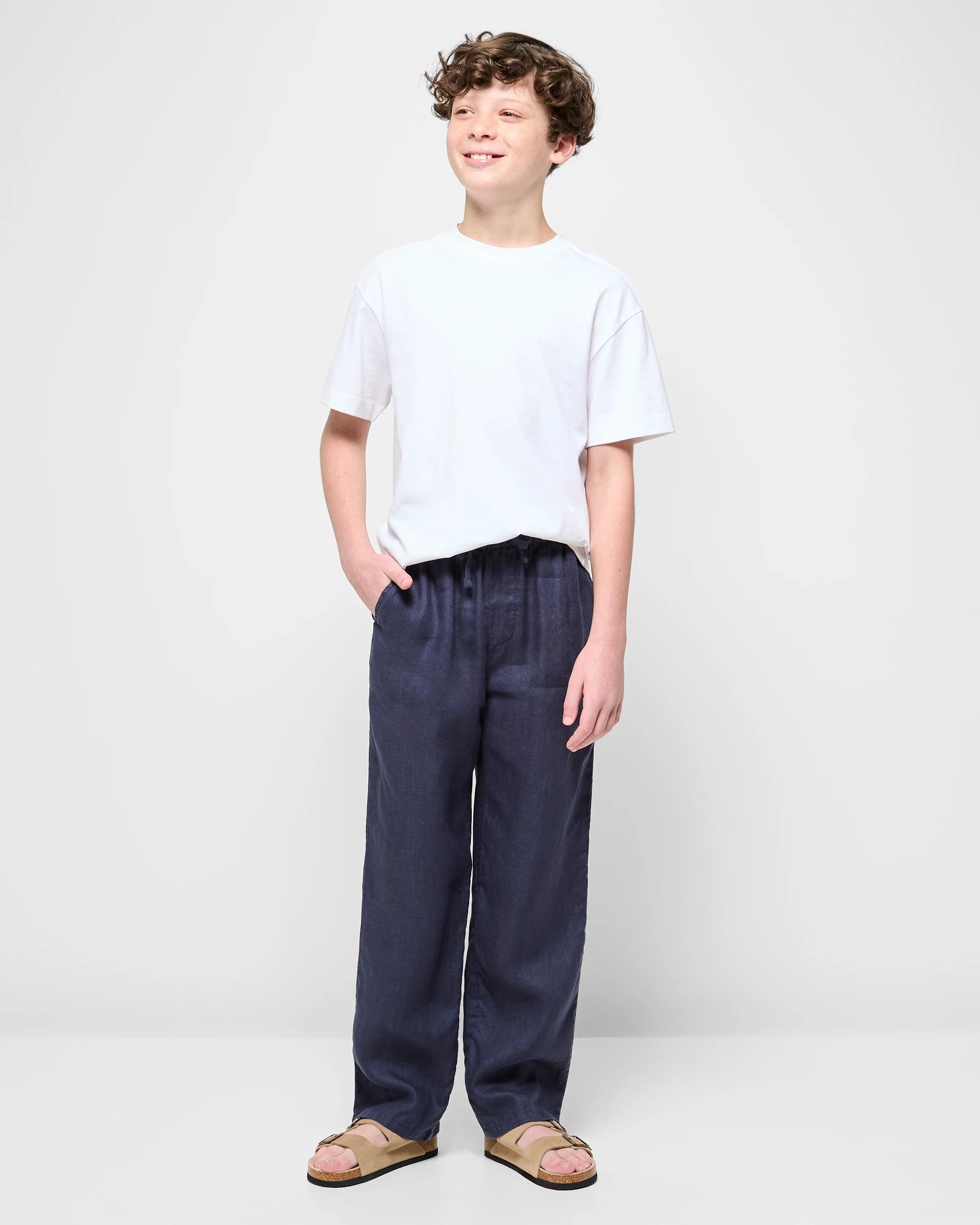 2 Target European Linen Pants NAVY, 2 of 5