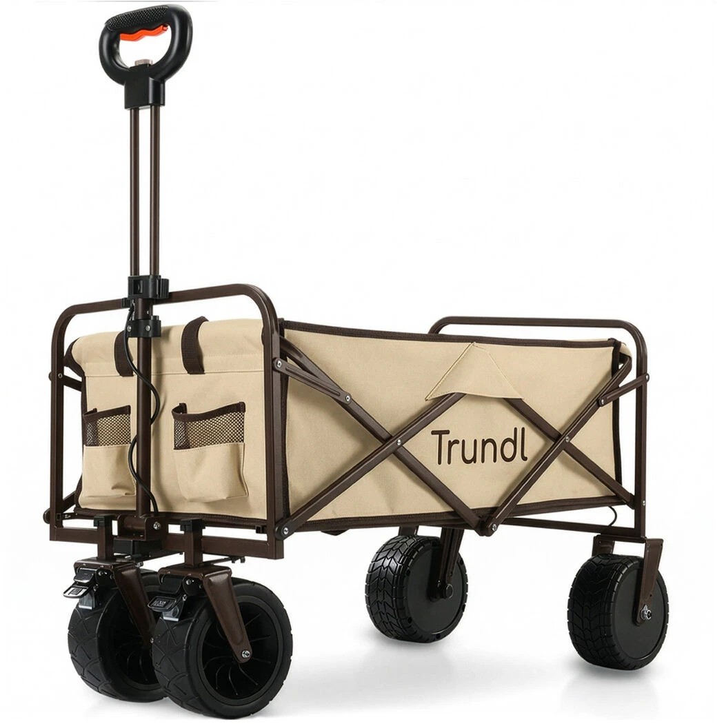 1 Trundl 106L Electric Folding Pull Cart - Beige, 1 of 1
