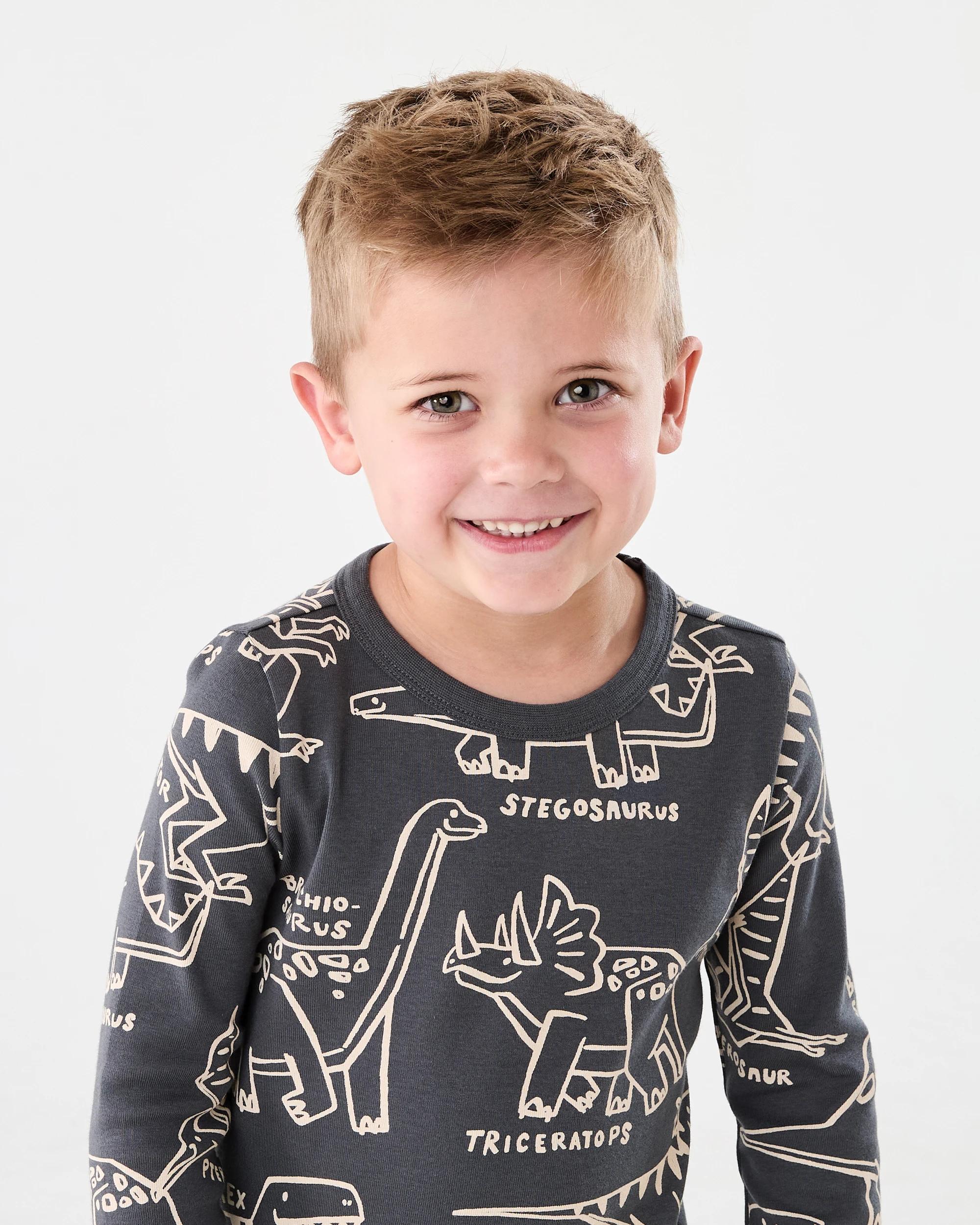 3 Rib Pyjama Set Gry Dino, 3 of 5