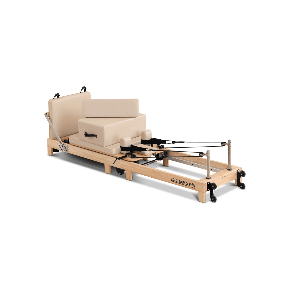 4 Powertrain Selina Pilates Reformer Machine Wooden Folding Multifunctional Home Gym, 4 of 9