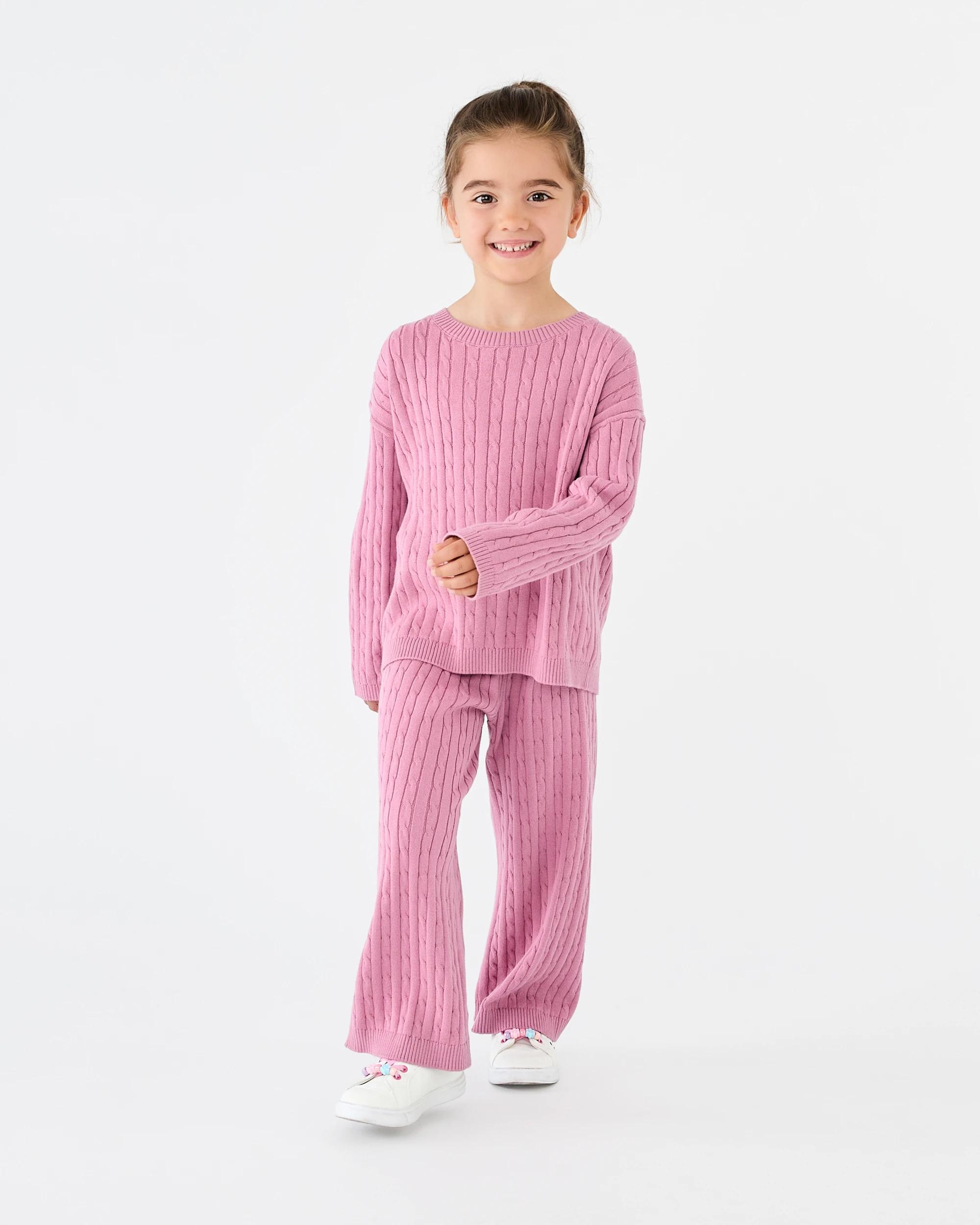 2 Top and Pants Knit Set Dust Rose, 2 of 7