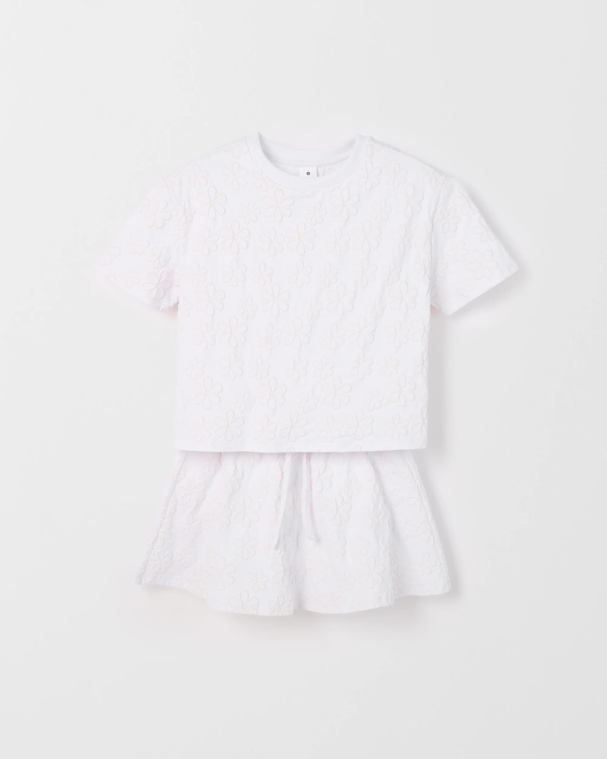 1 Target Kids Australian Cotton Blend T-Shirt and Skort Set WHITE, 1 of 3