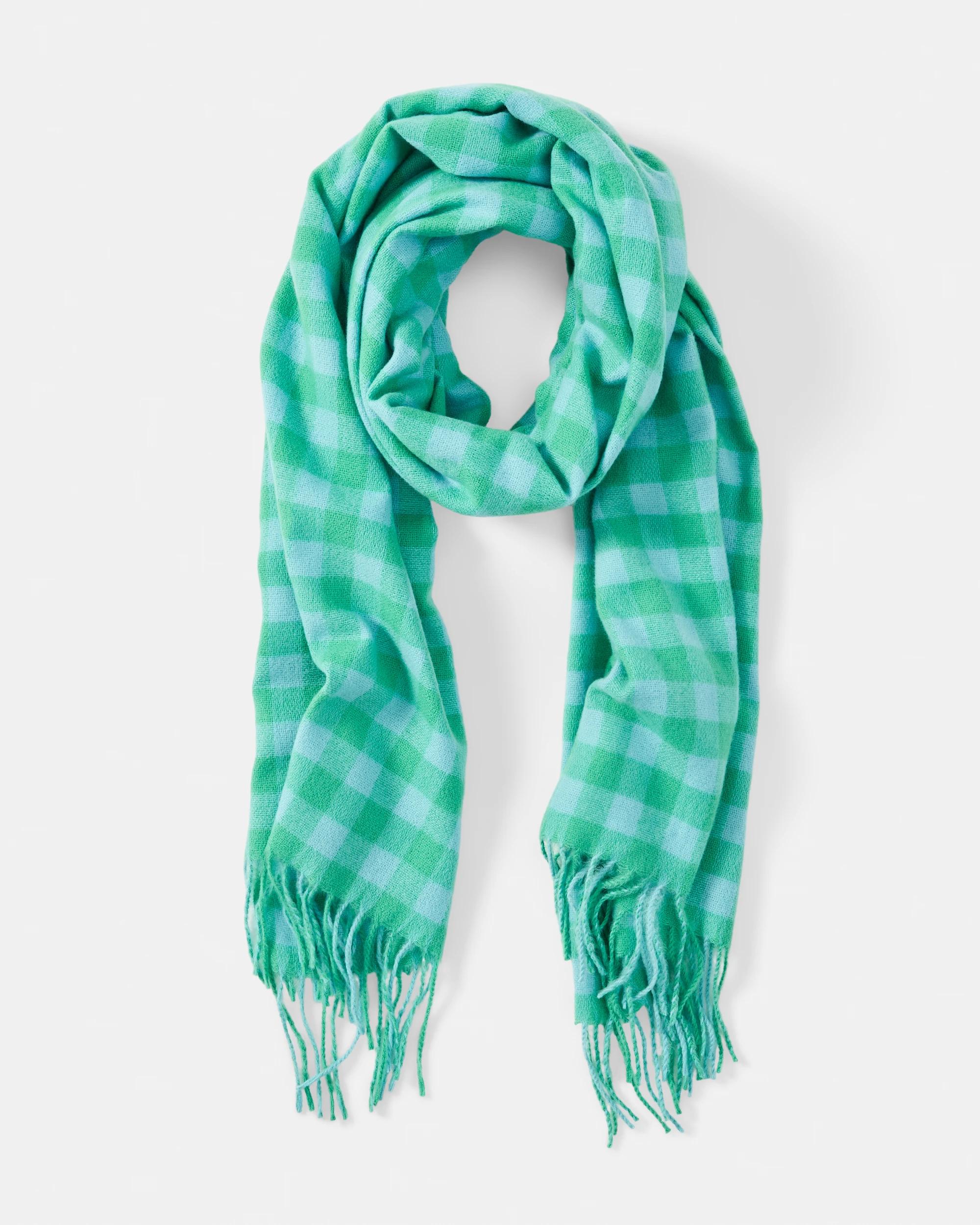 1 Check Scarf Green Chck, 1 of 4
