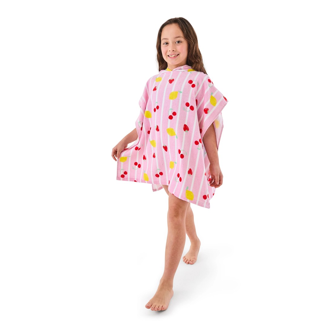 3 Kids Hooded Cotton Beach Towel - Fruits, 3 of 5