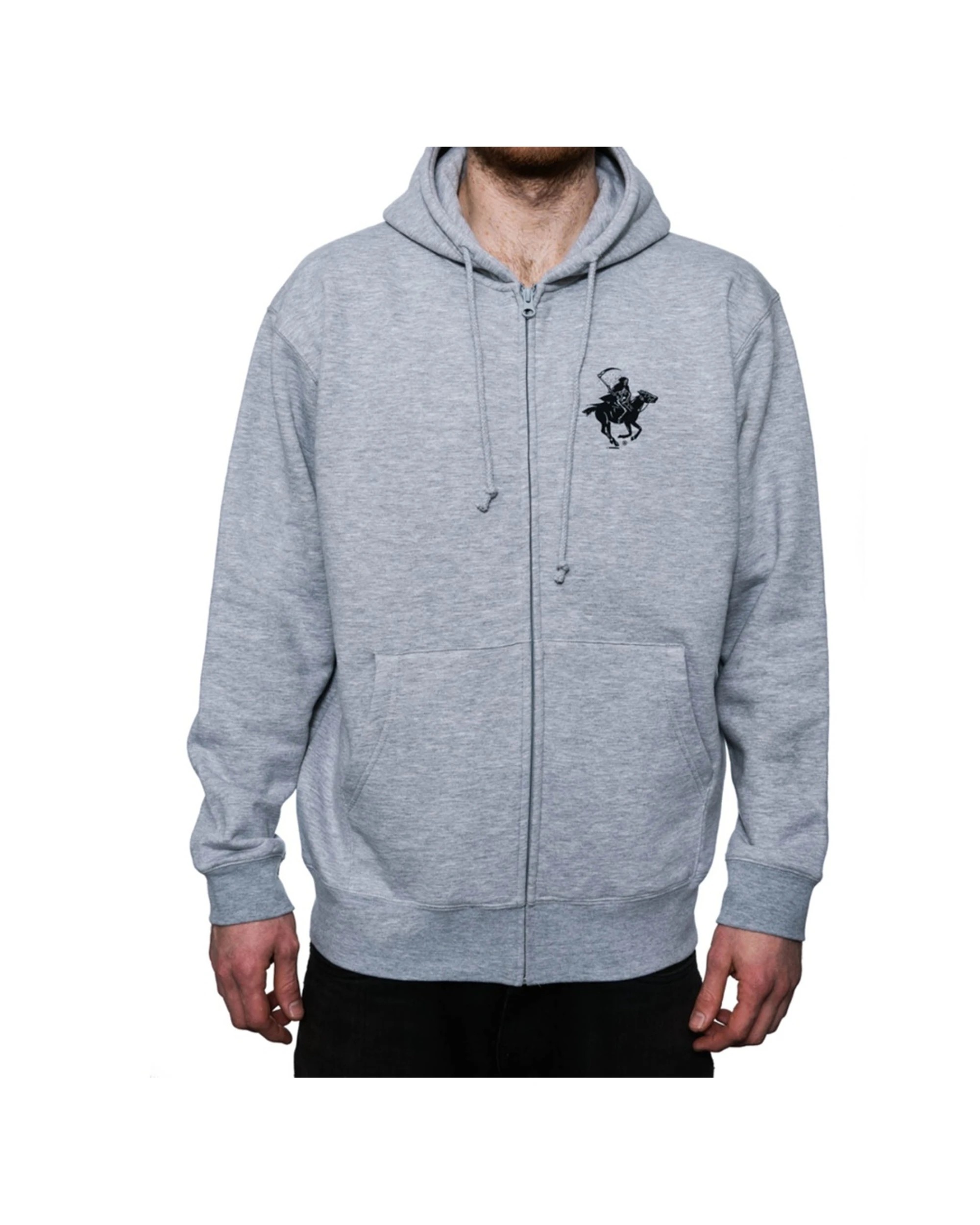 1 Killer Speed Co Mens Polo Reaper Zip Hoodie Heavy Weight Durable Fabric - XL - Grey, 1 of 2