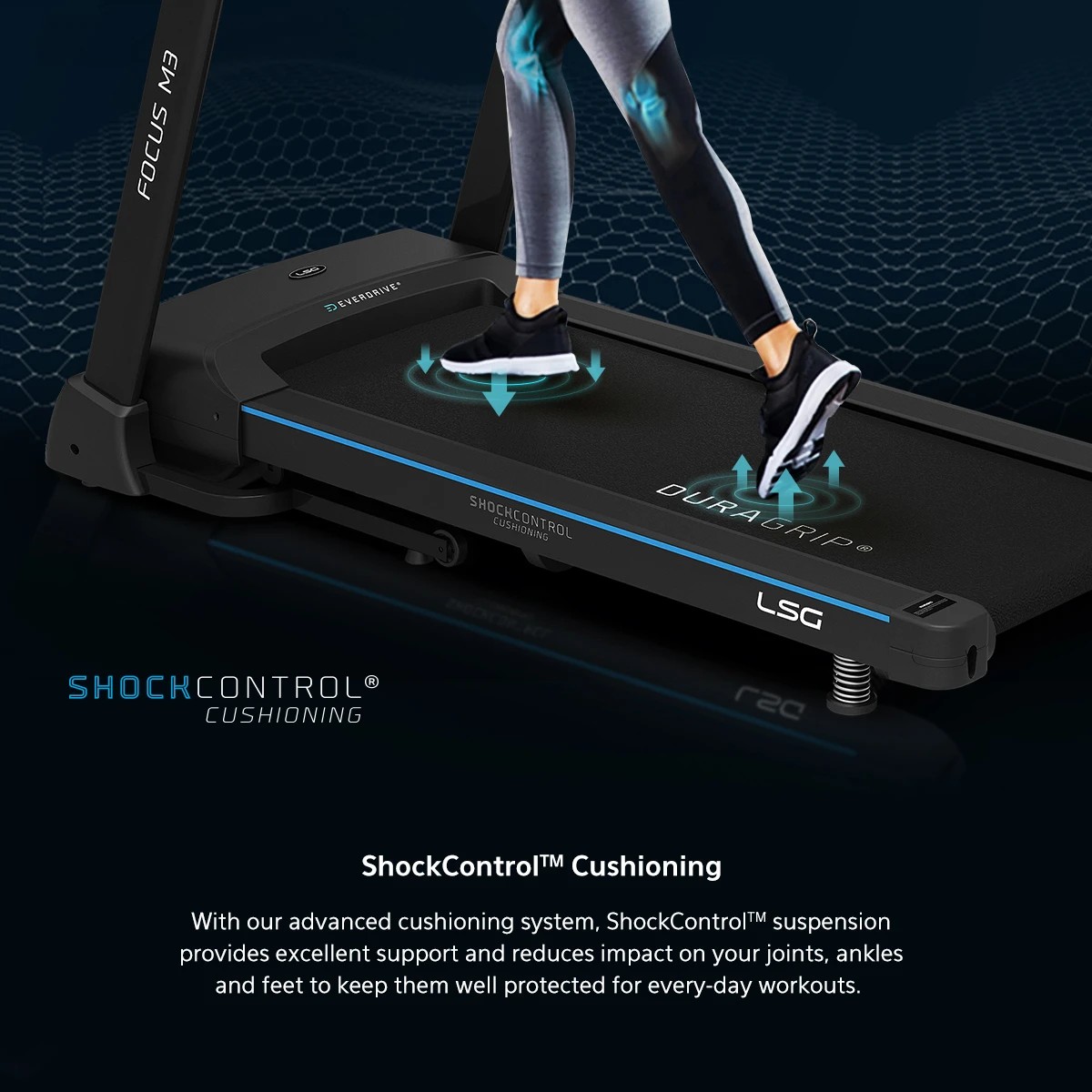 7 LSG Fitness FOCUS M3 Treadmill - Black, 7 of 10