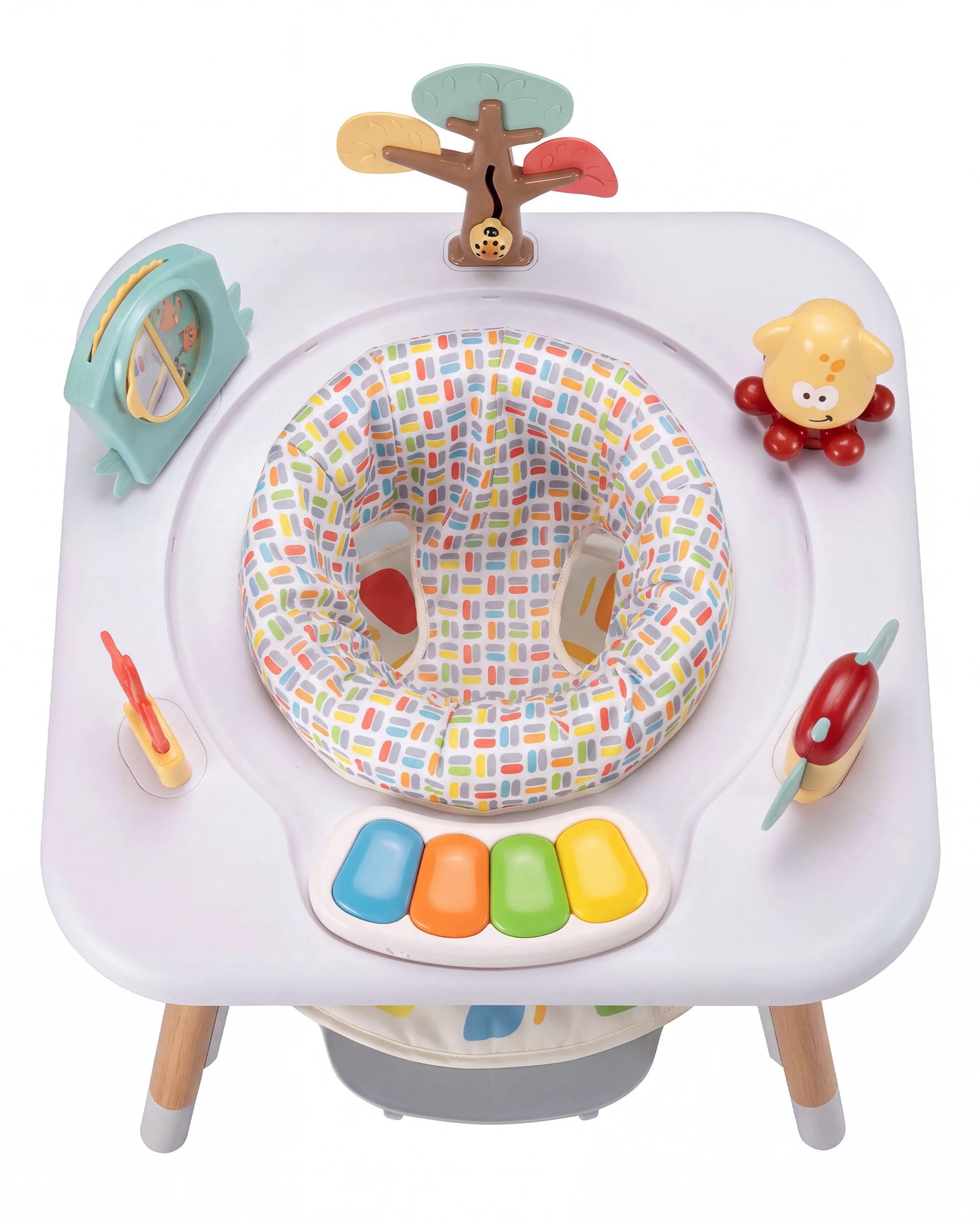 2 PlayPals Baby Activity Centre Jumper 360° Rotary Seat 5-level Adjustable Heights - White, 2 of 10
