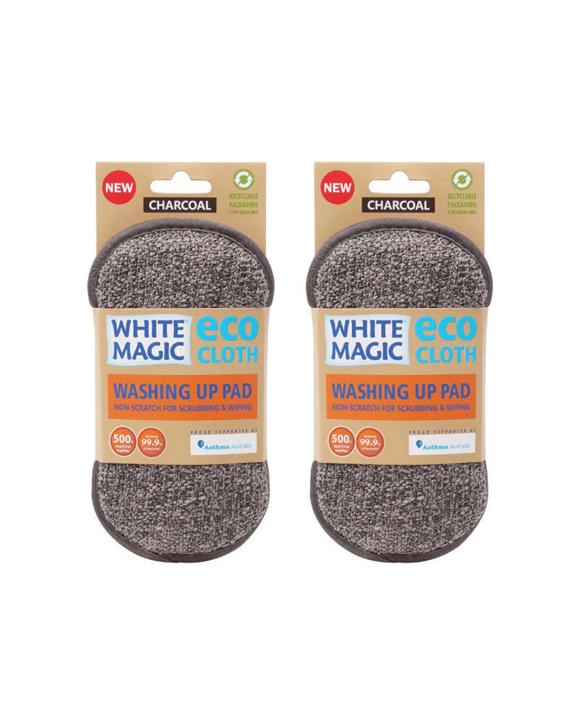 White Magic 2PK Double-Sided Dish Washing Reusable Scrubbing Pad - Grey
