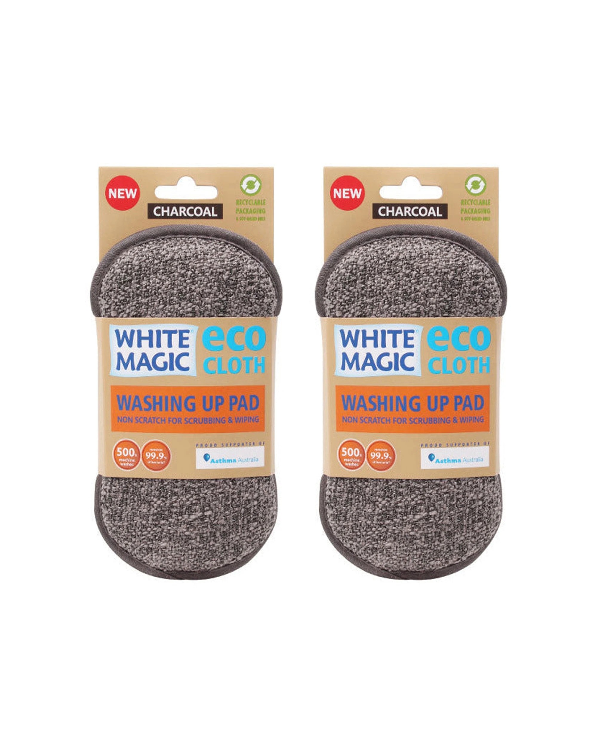 1 White Magic 2PK Double-Sided Dish Washing Reusable Scrubbing Pad - Grey, 1 of 1