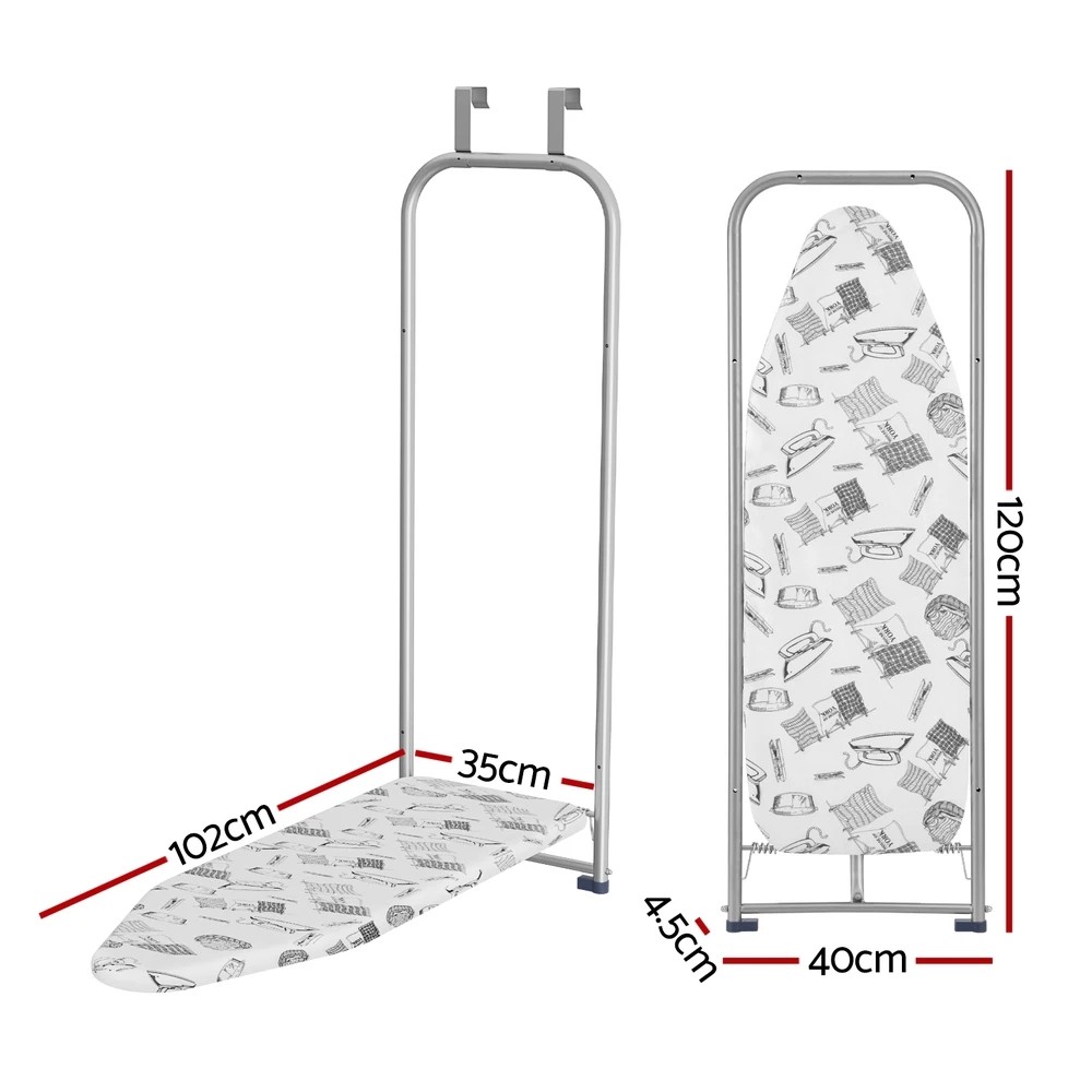 2 Artiss Ironing Board Wall Mounted Foldable - Grey, 2 of 6