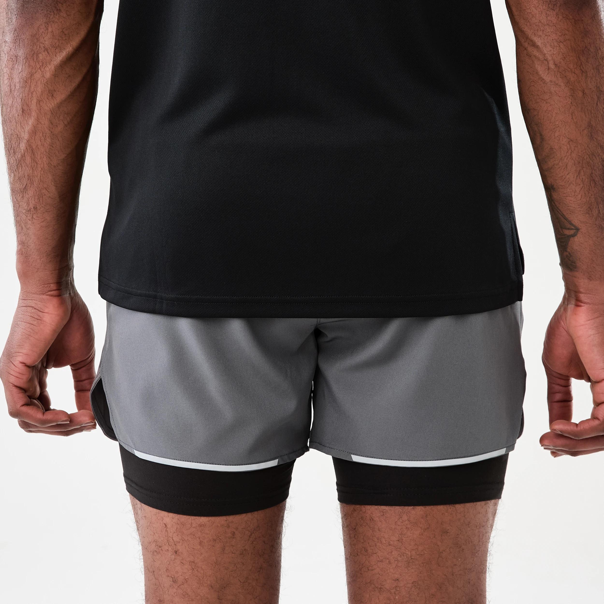3 Active Mens Dual Layer Shorts QUIET SHADE, 3 of 8