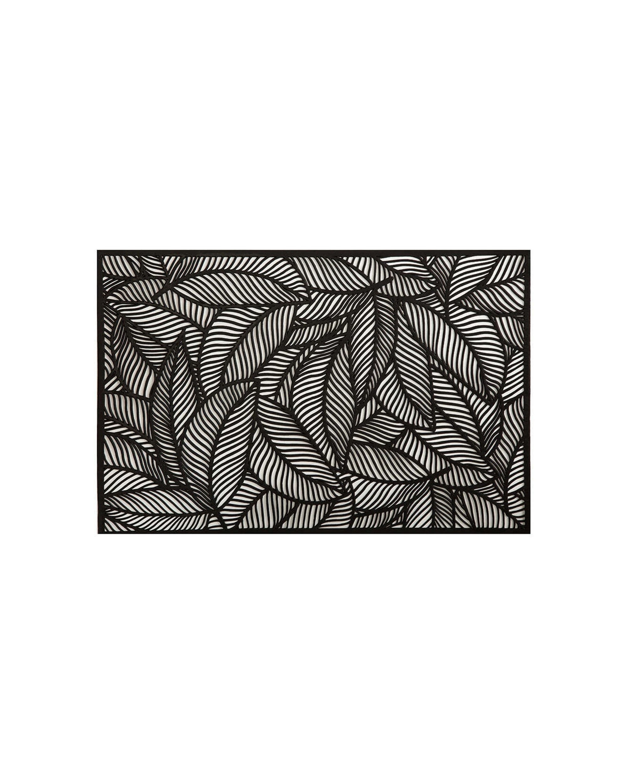 3 Maxwell & Williams Table Accents Cut-out Placemat 45x30cm Leaf Pvc Textured - Black, 3 of 3