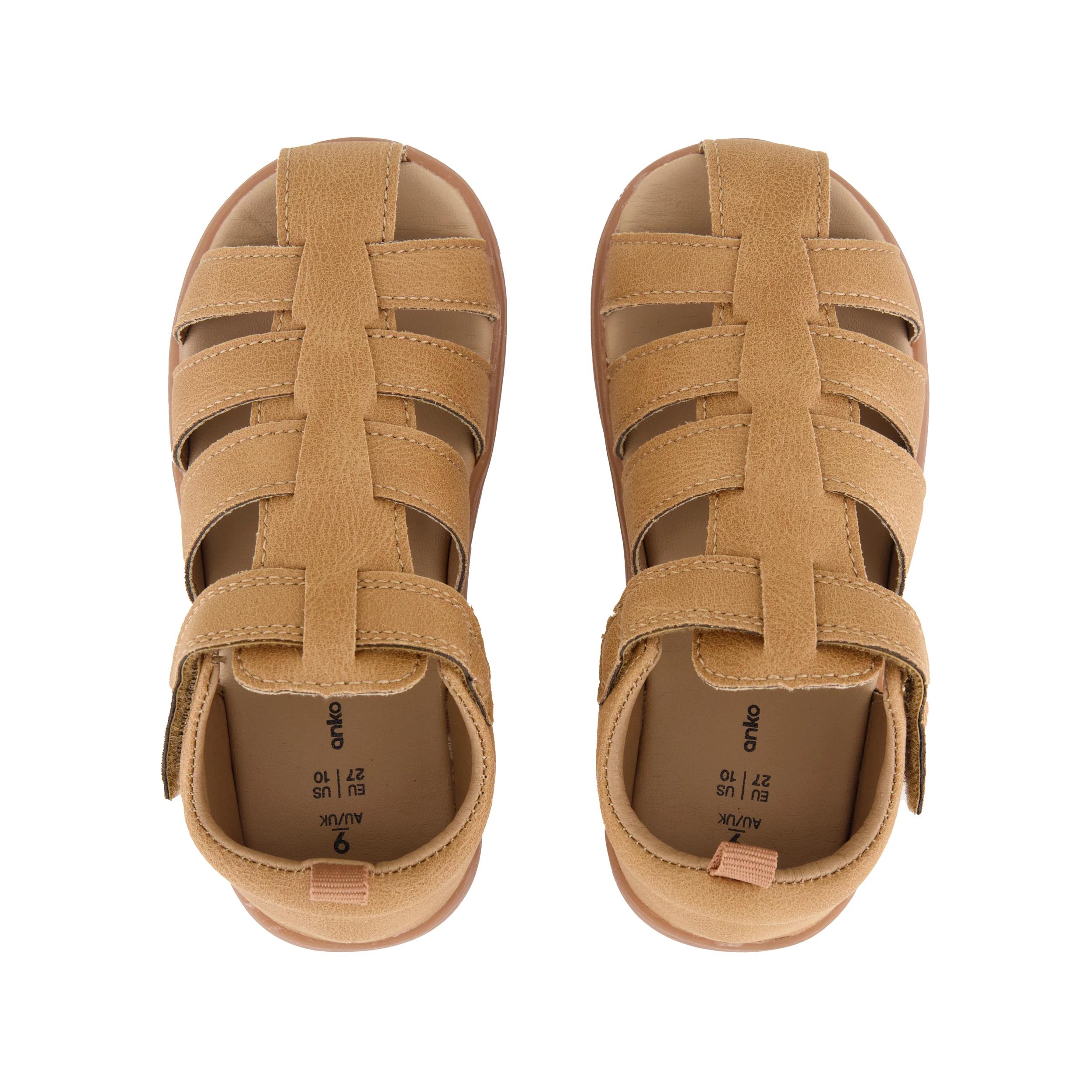 3 Junior Closed Toe Sandals TAN, 3 of 4