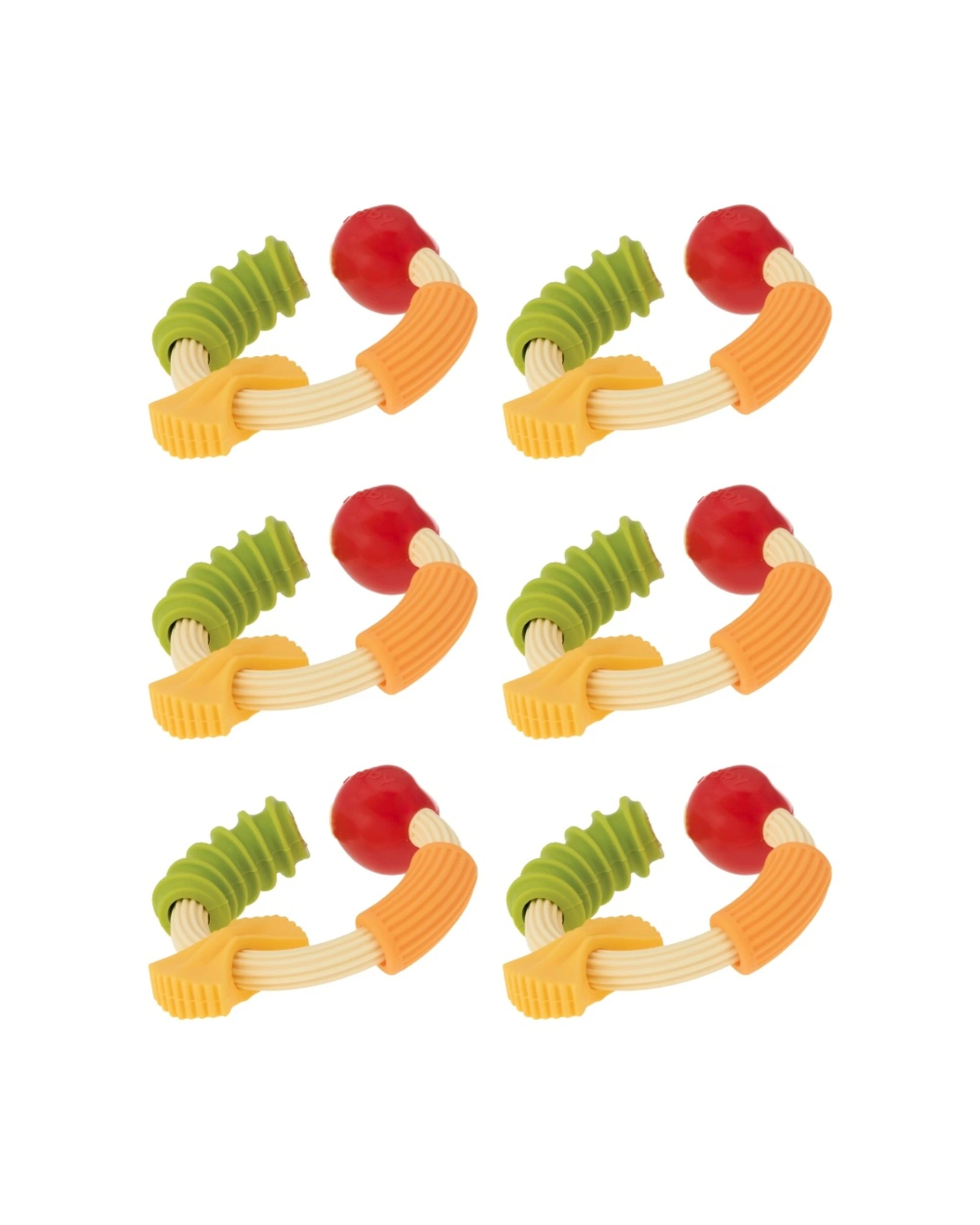 1 Nuby 6pc Pasta Ring Teether Soft Silicone Textured Shapes Baby Teething - Multi, 1 of 2