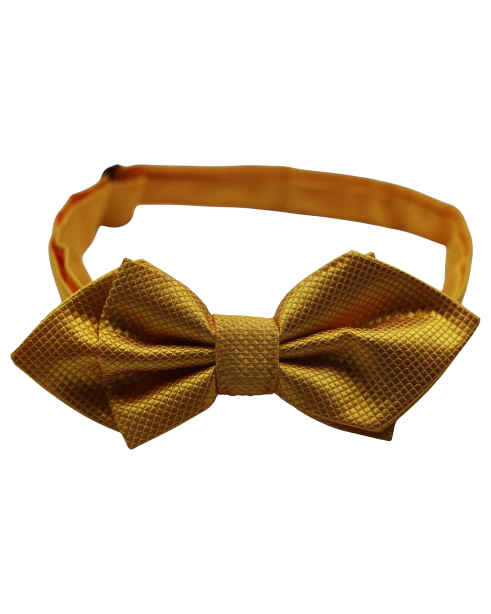 2 Zasel Mens Yellow Diamond Shaped Checkered Bow Tie, 2 of 2