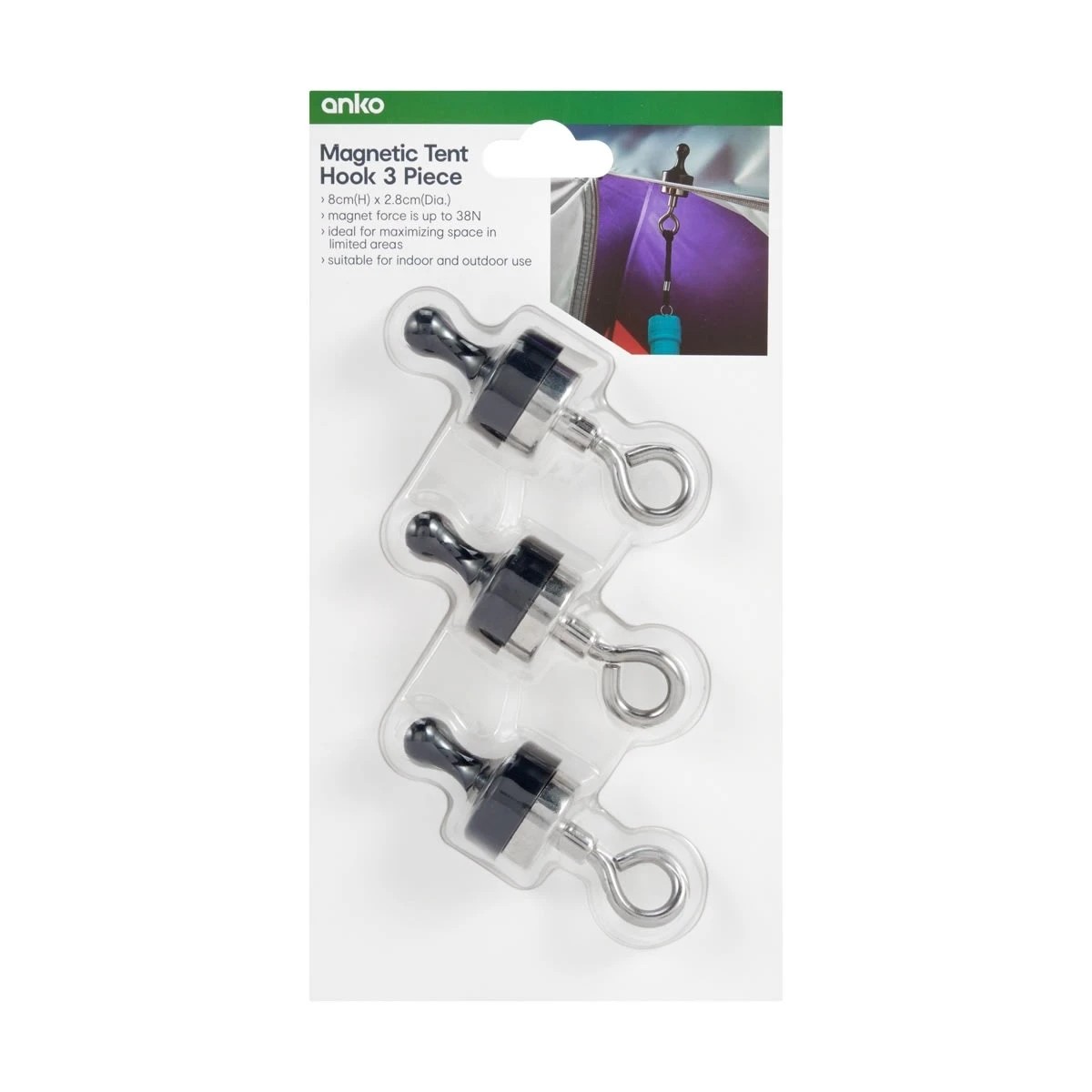 9 3 Piece Magnetic Tent Hooks, 9 of 10