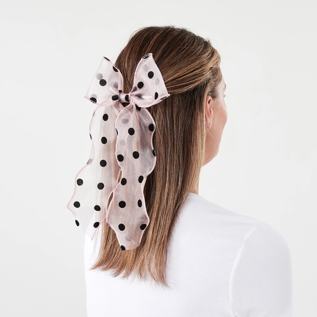 3 Organza Polka Dot Bow Clip, 3 of 4