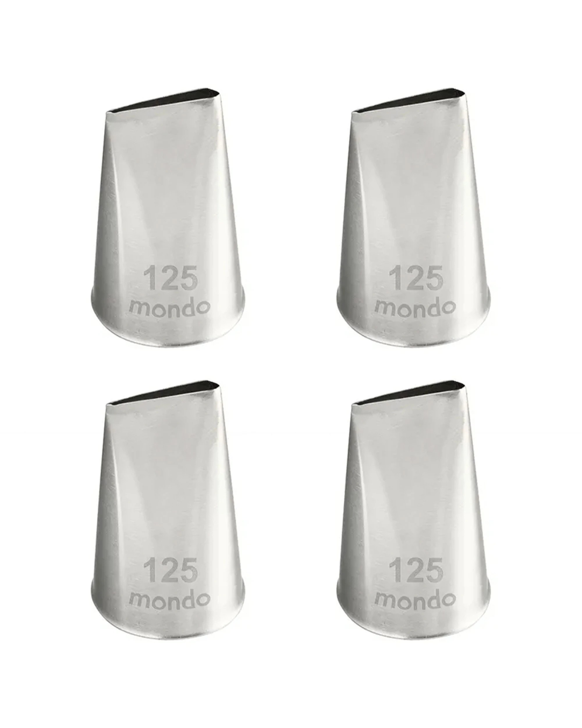 1 Mondo 4pk Stainless Steel Large Petal Piping Tip Corrosion Resistant Durable Set - Silver, 1 of 3