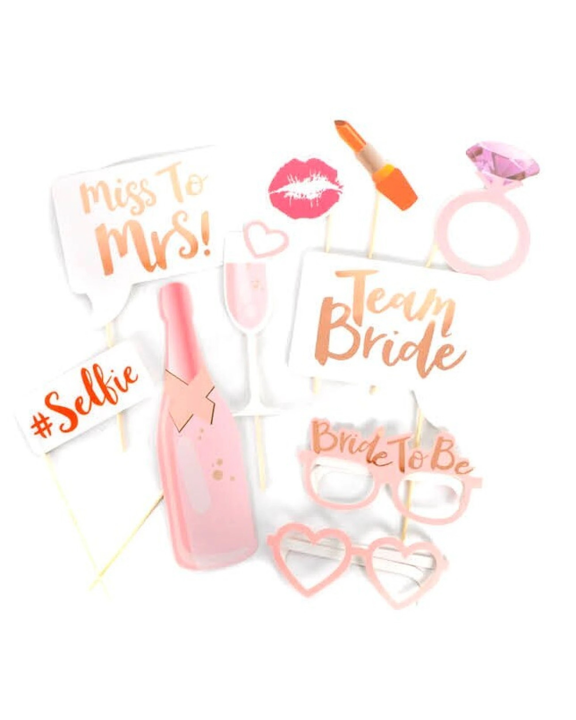 1 BR Costumes Bride-to-Be Photo Booth Props for Hens Party and Bachelorette Selfies, 1 of 2