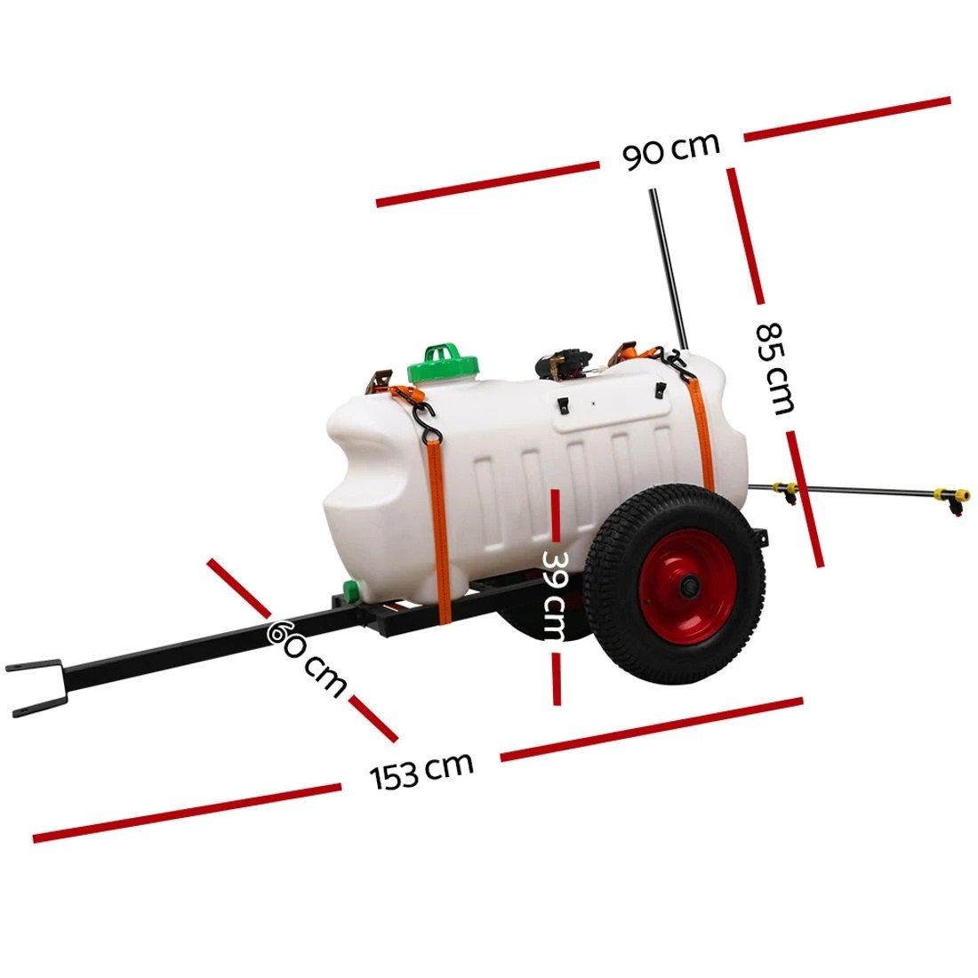 2 Giantz Weed Sprayer 100L Trailer 1.5M Boom Garden Spray - White, 2 of 9