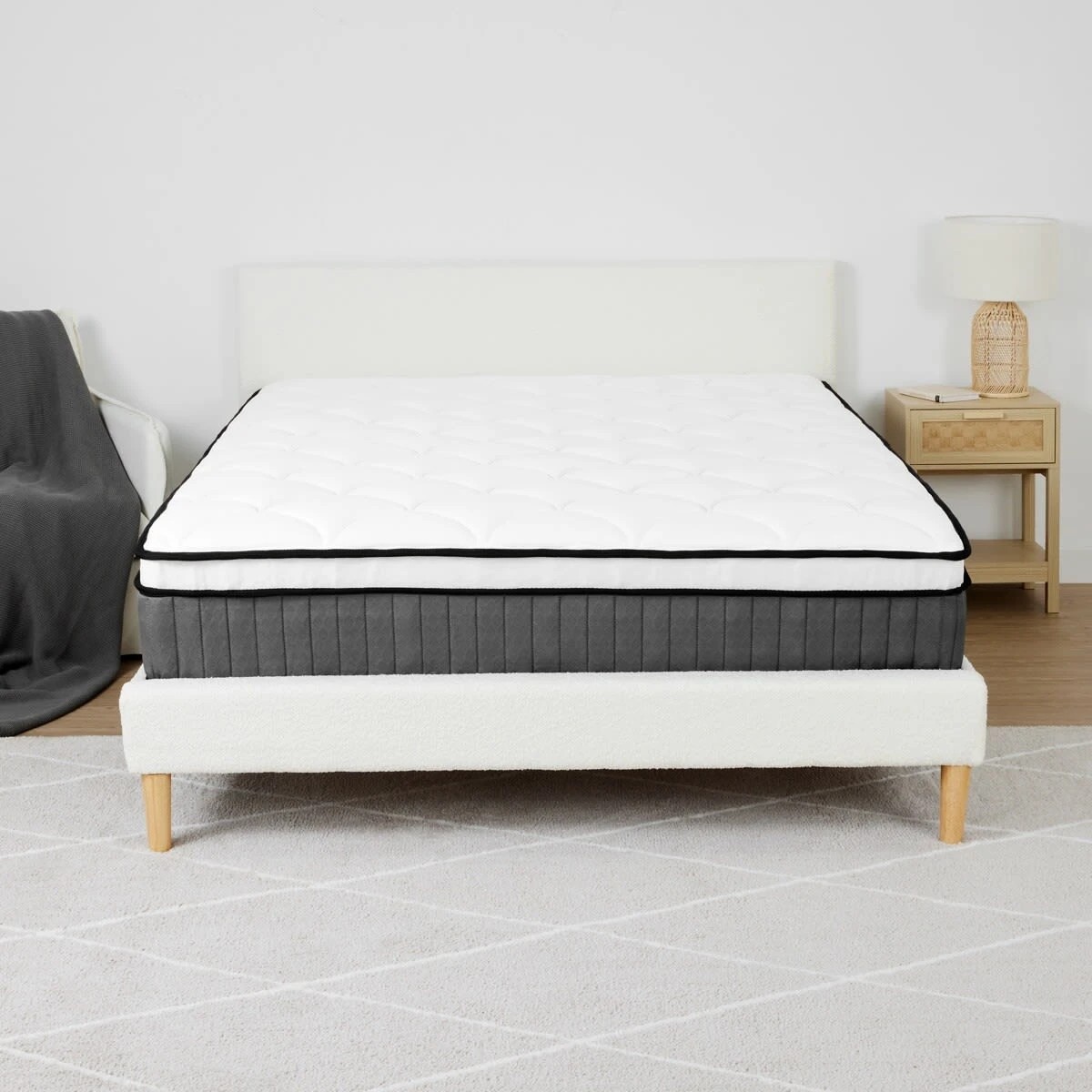 1 Double Bed Euro Spring Mattress, 1 of 7