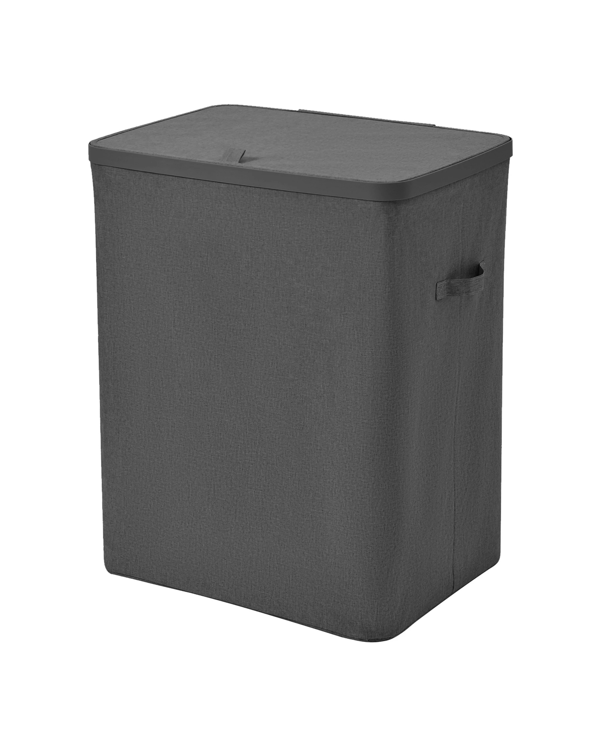 9 Sherwood Voyager 2-Section Laundry Hamper 100L Faux Linen 56x40x67cm - Slate, 9 of 10