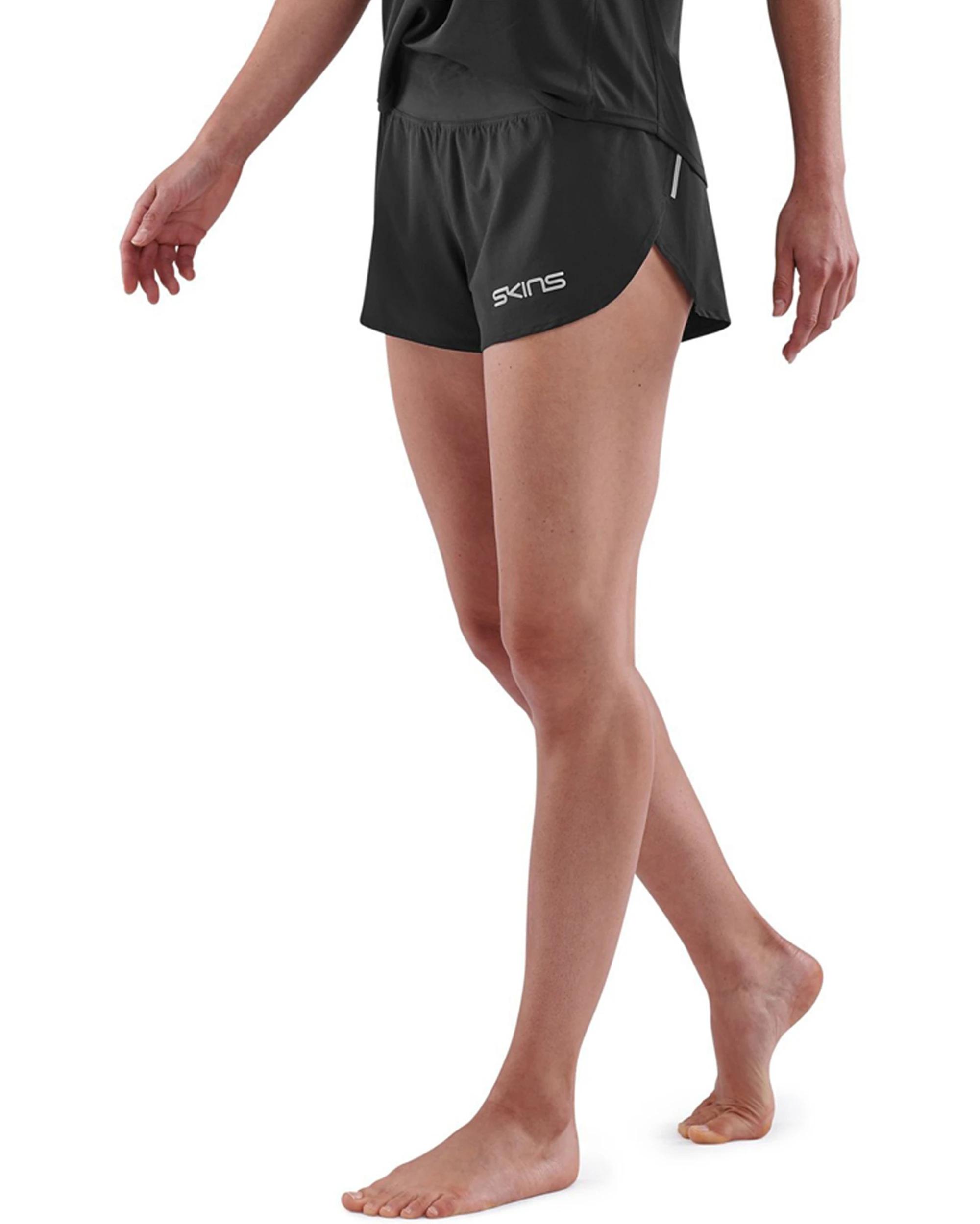 4 SKINS Womens Series 3 Running Gym Run Shorts BLACK, 4 of 4