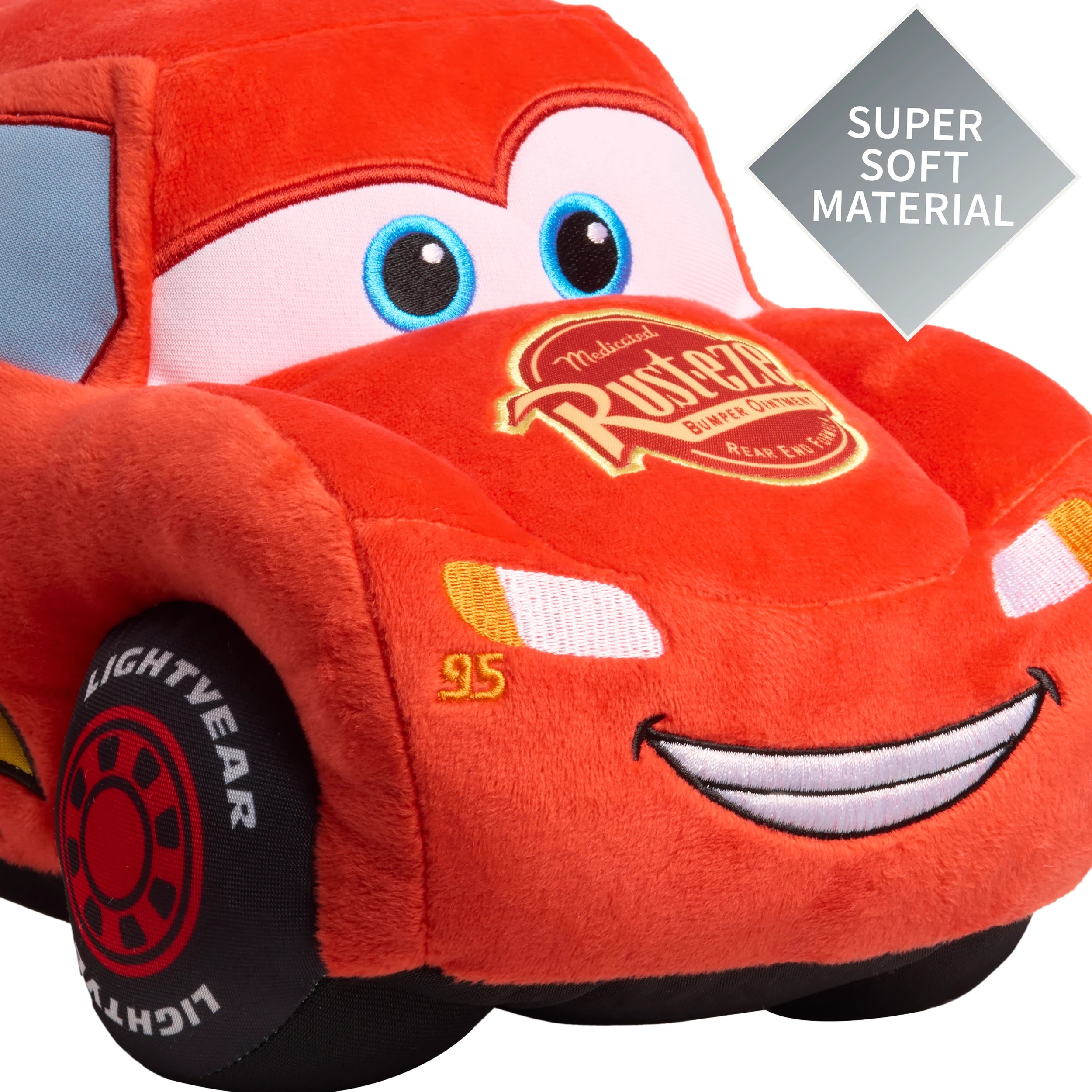 3 Disney Pixar Cars Large Plush Lightning McQueen - Red, 3 of 5