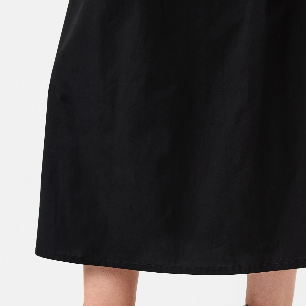 8 Sleeveless Shirred Knit Woven Midi Dress BLACK, 8 of 8