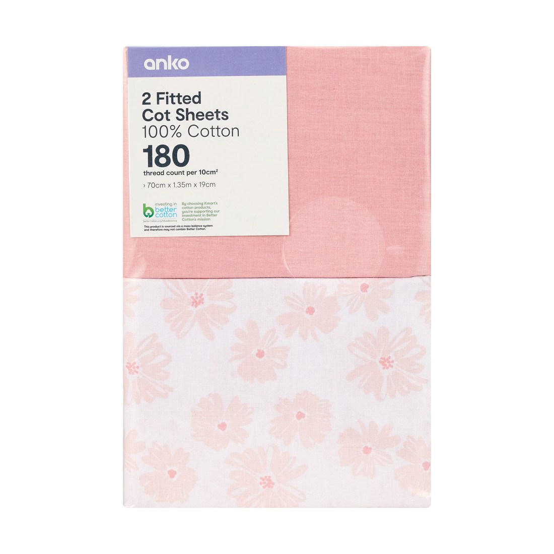 6 2 Pack Cotton Fitted Cot Sheets - Pink and Scribble Daisy, 6 of 6